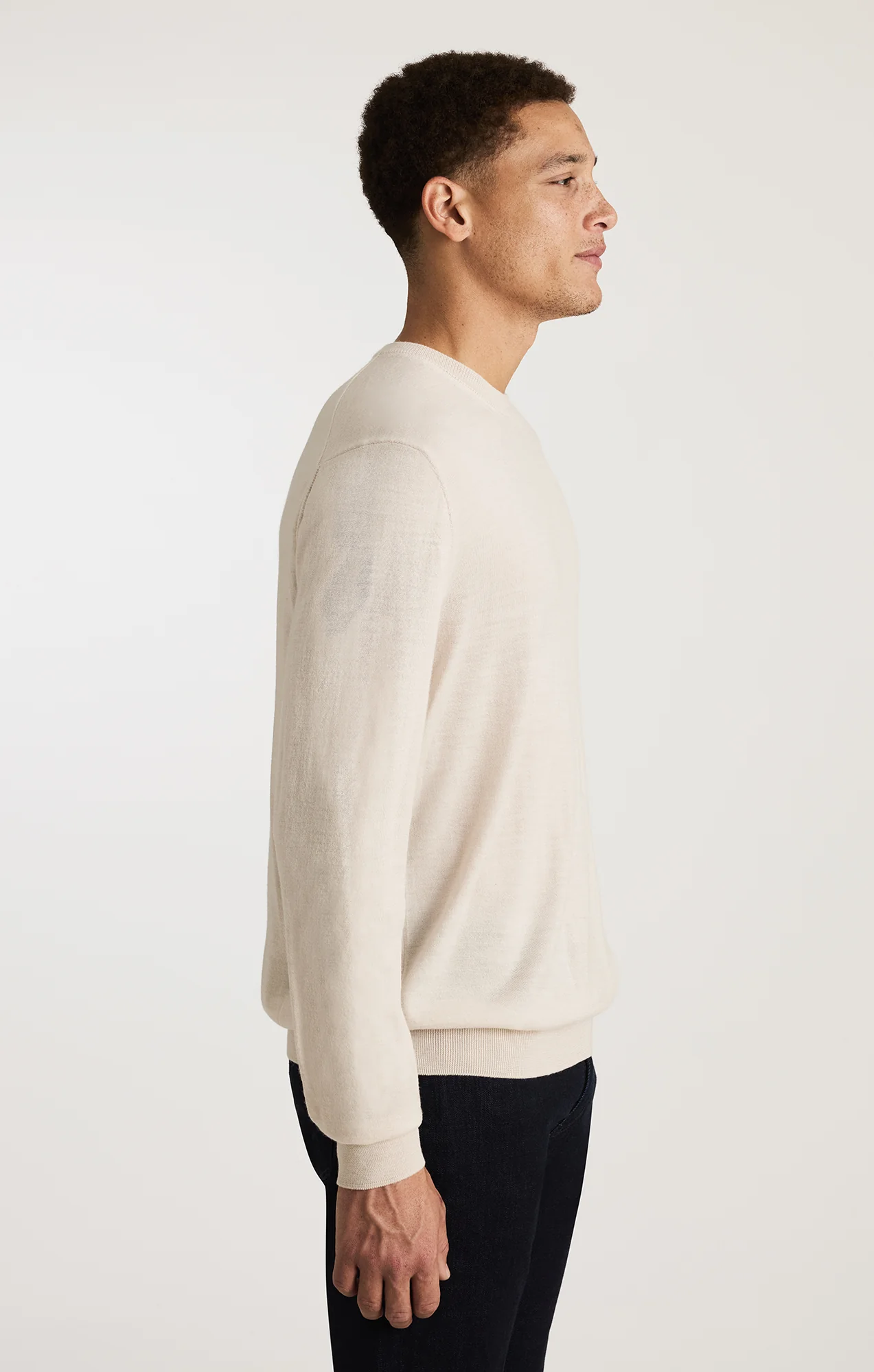 EDITION MERINO WOOL CREW NECK SWEATER IN BEIGE - Image 3