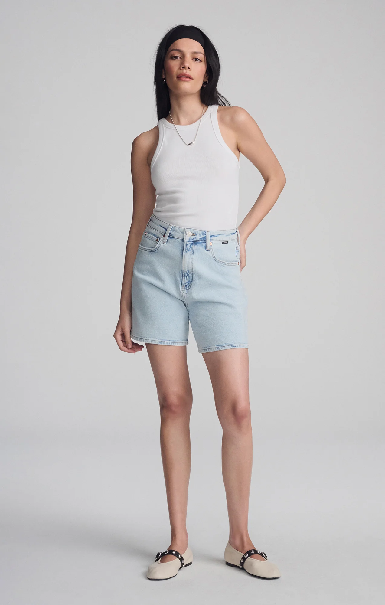 HEIDI LONG SHORTS IN BLEACHED 90'S - Image 5