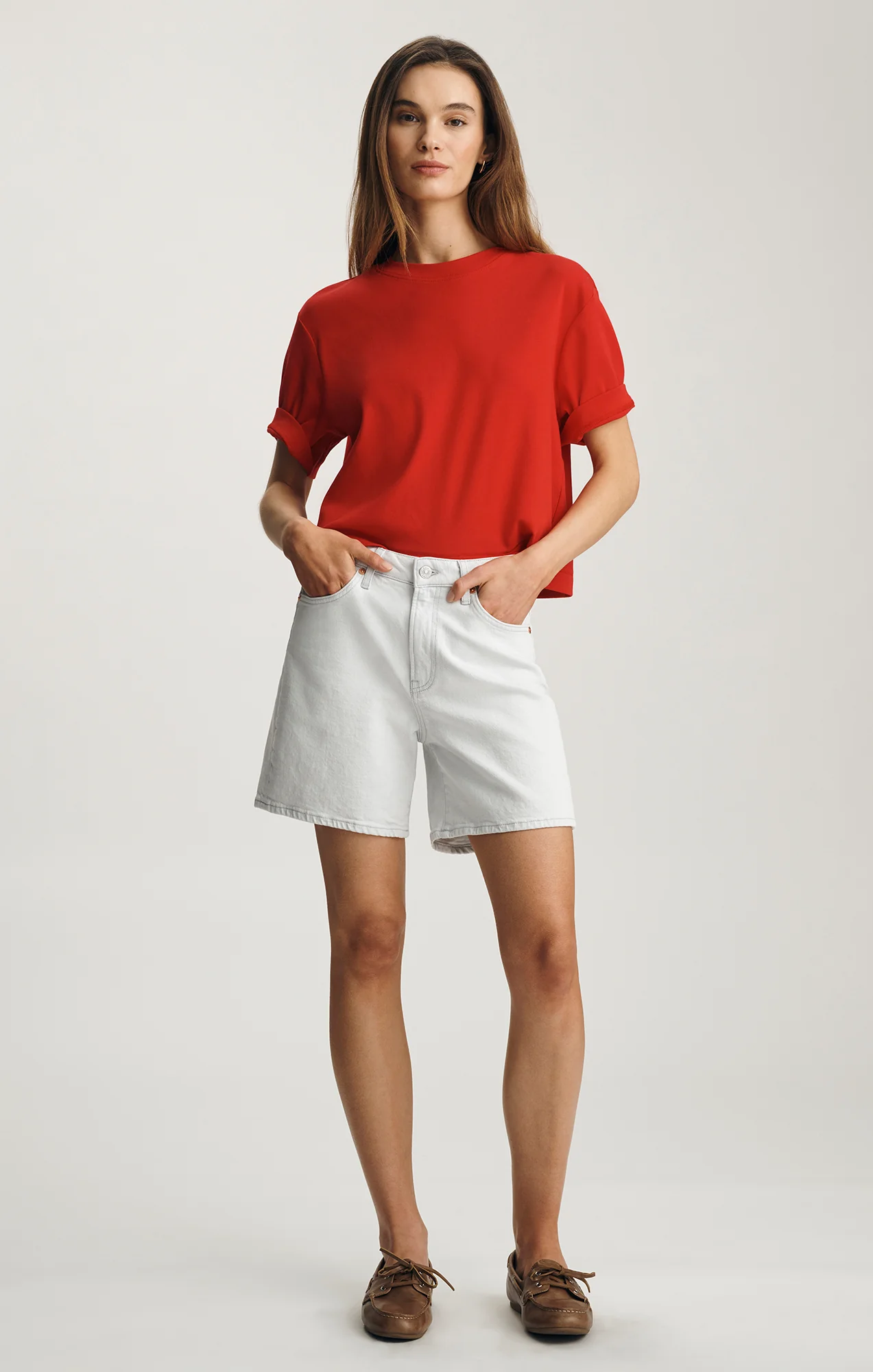 HEIDI LONG SHORTS IN LIGHT SKY CLASSIC BLUE