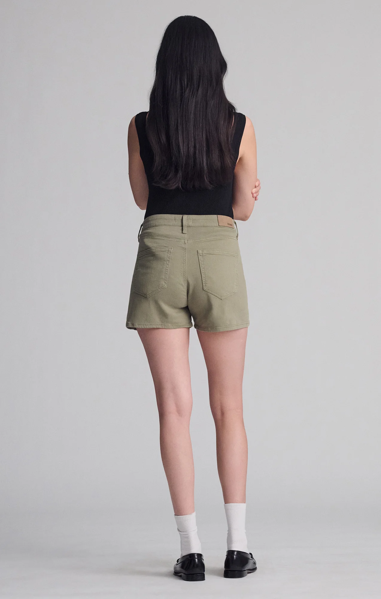 HEIDI STRAIGHT LEG SHORTS IN GREEN FLEX BLUE - Image 6