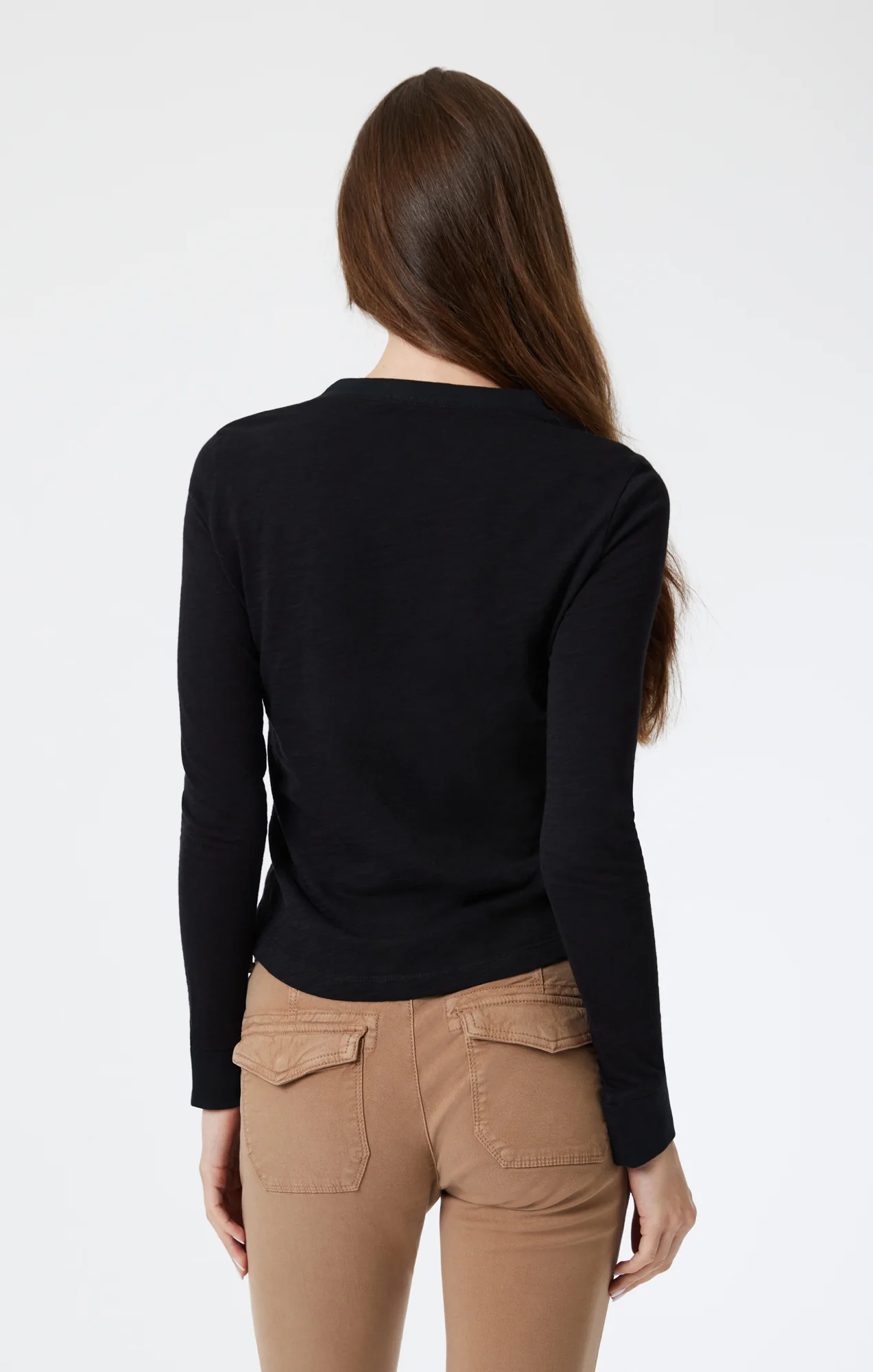 HENLEY T-SHIRT IN BLACK - Image 4