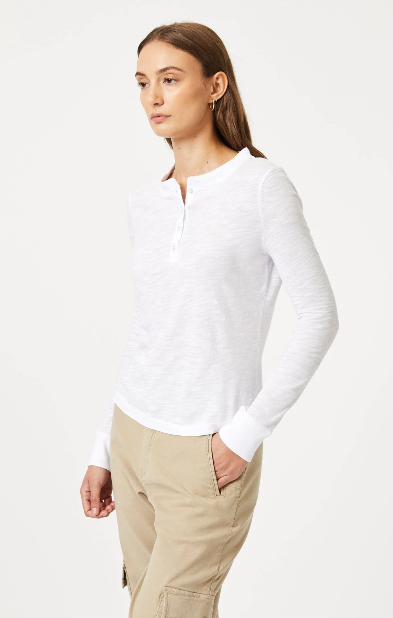 HENLEY T-SHIRT IN WHITE - Image 3
