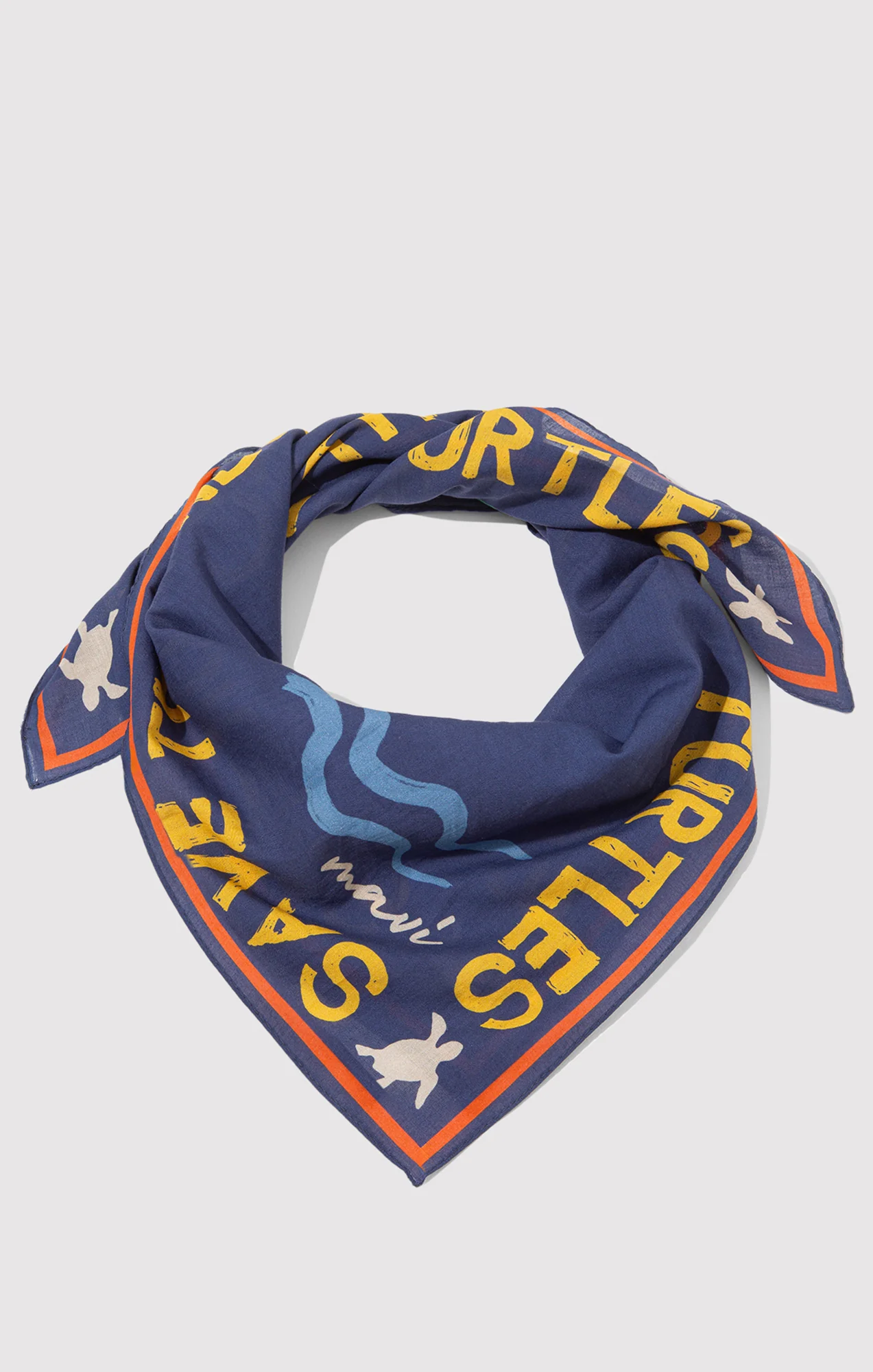 INDIGO TURTLES BANDANA IN EGGNOG