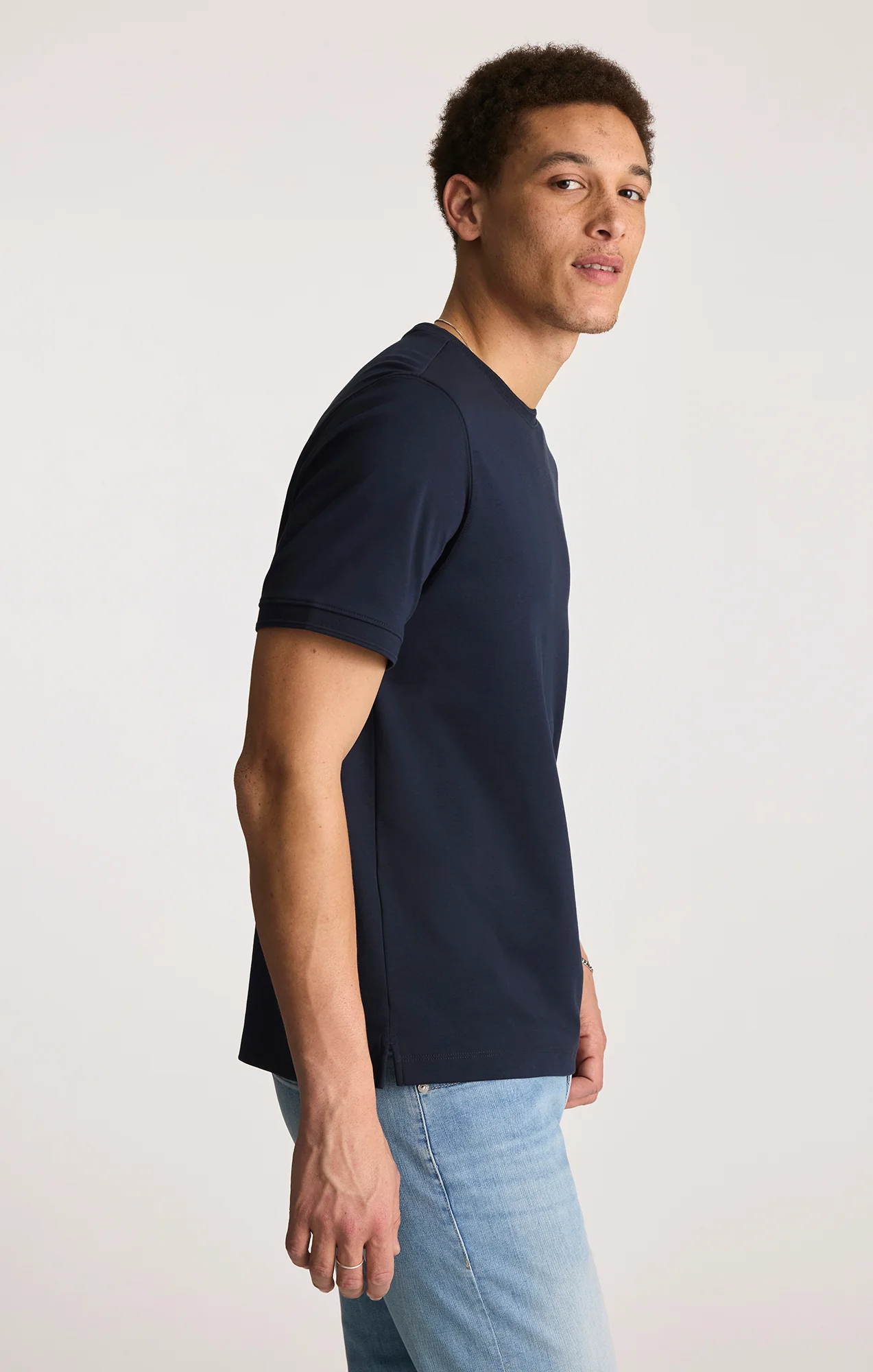 INTERLOCK CREW NECK T-SHIRT IN SKY CAPTAIN - Image 2
