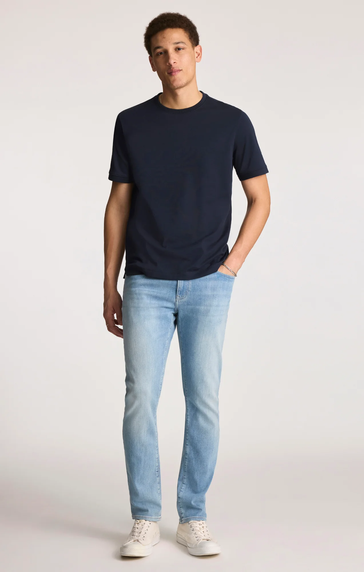 INTERLOCK CREW NECK T-SHIRT IN SKY CAPTAIN - Image 4