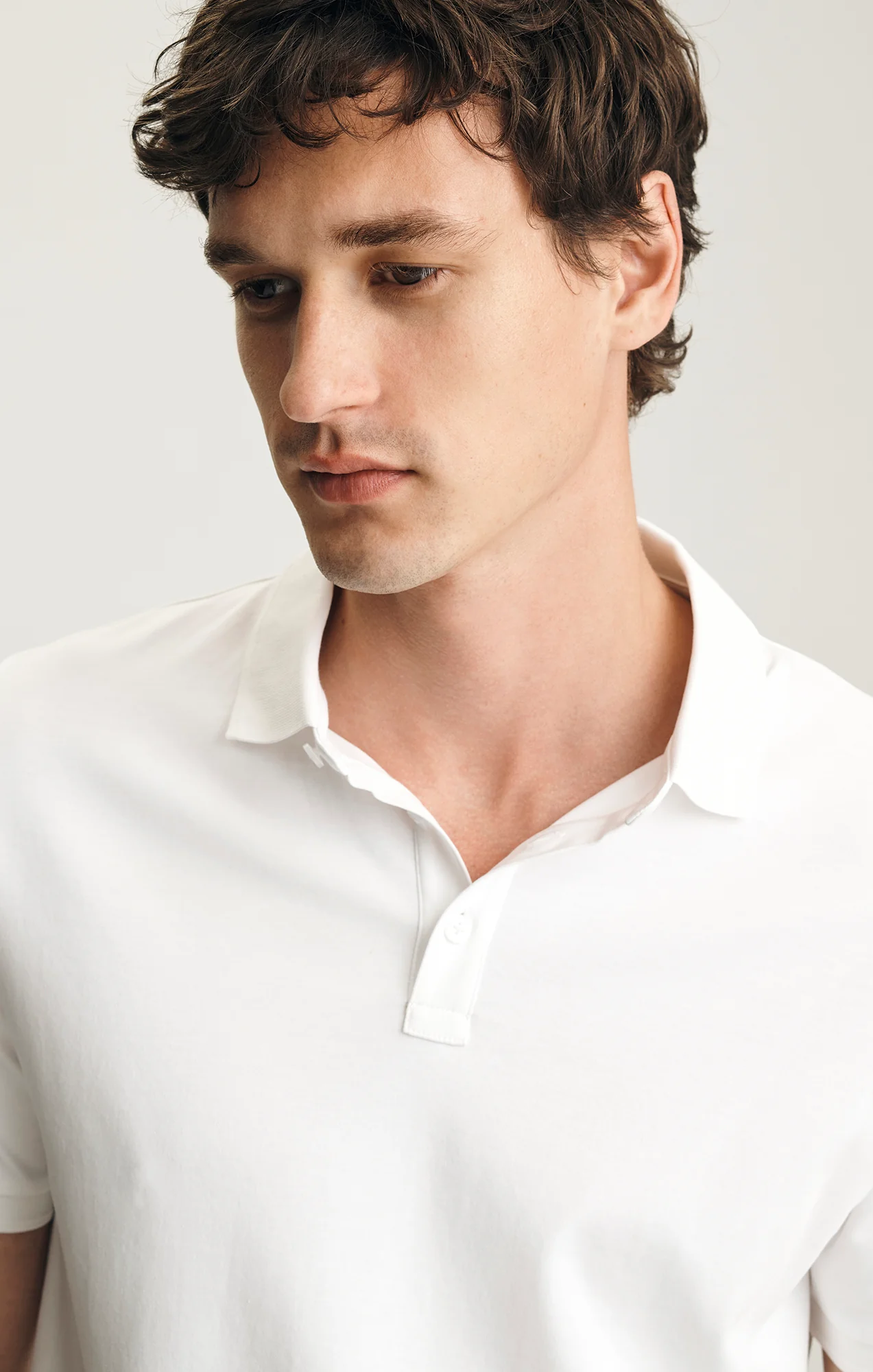 INTERLOCK POLO T-SHIRT IN WHITE - Image 3