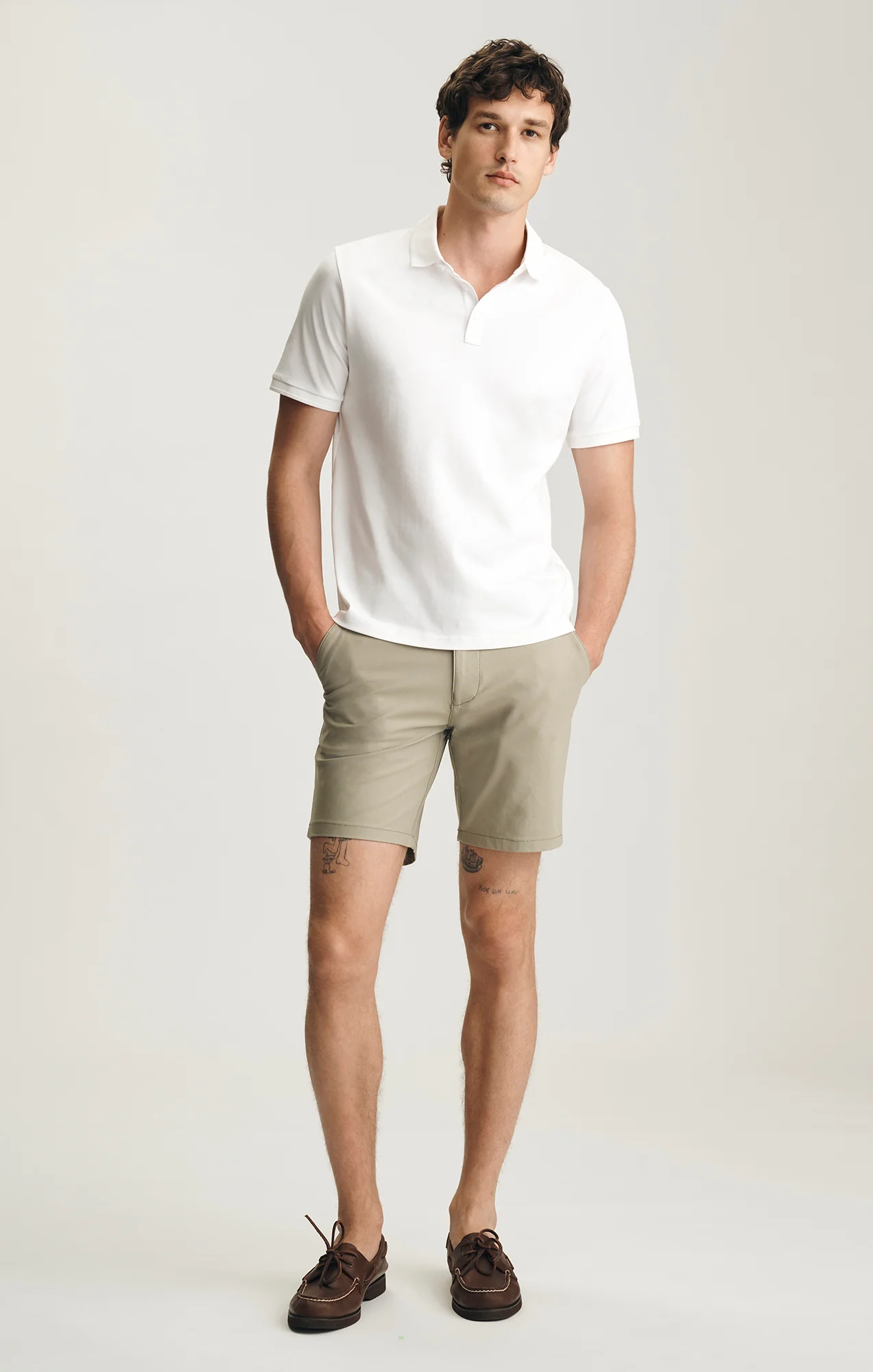 INTERLOCK POLO T-SHIRT IN WHITE - Image 4