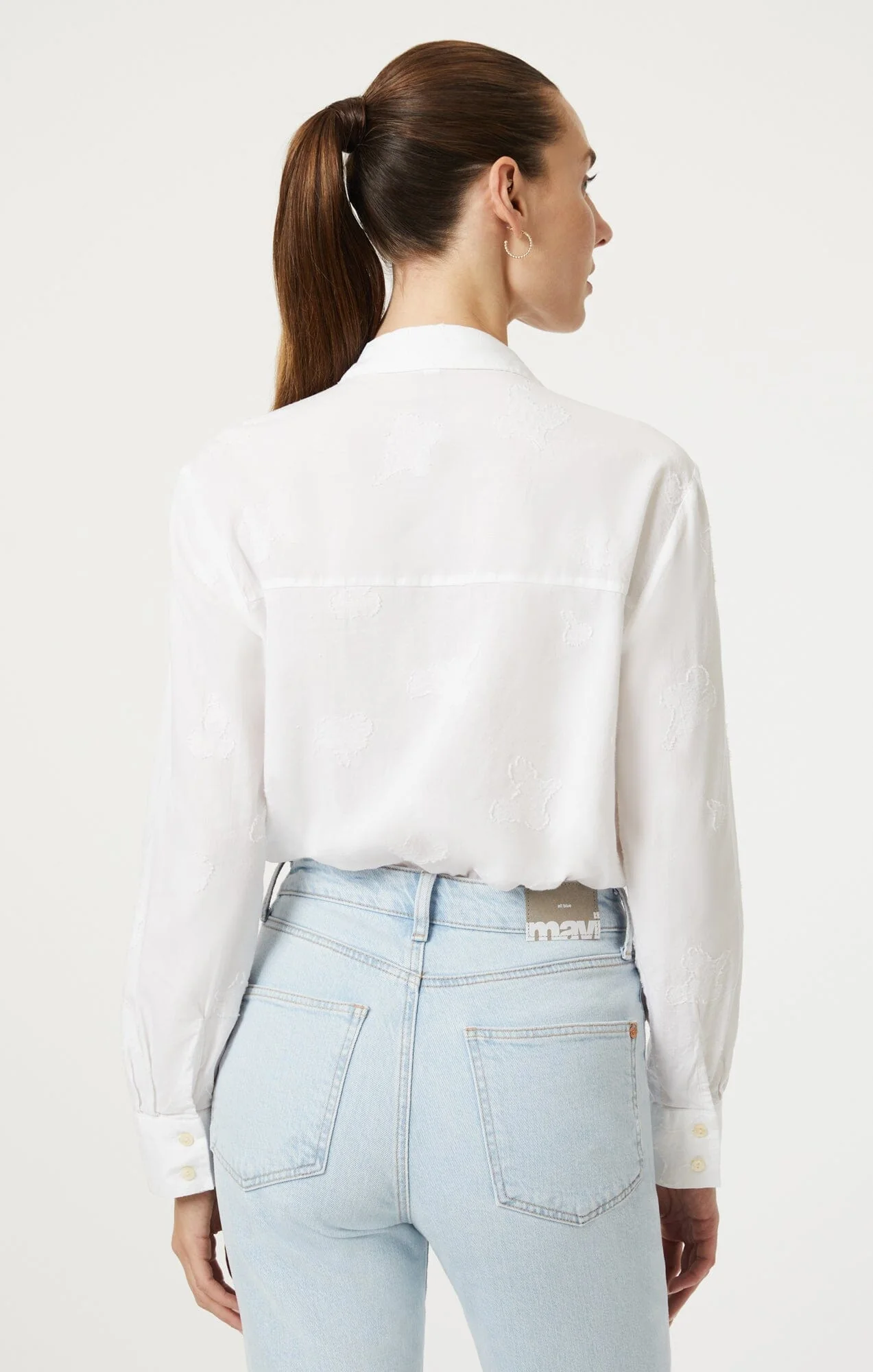 JACQUARD BUTTON-UP SHIRT IN ANTIQUE WHITE - Image 3
