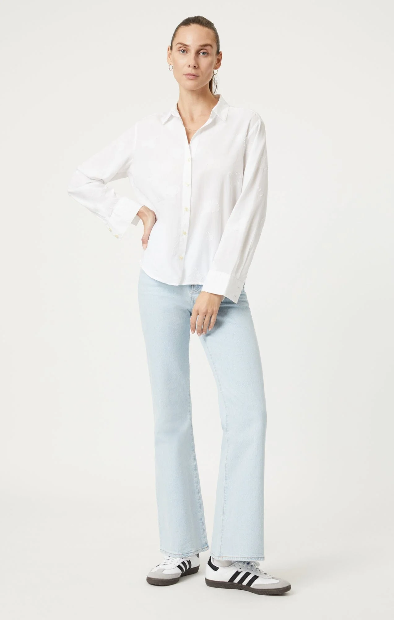JACQUARD BUTTON-UP SHIRT IN ANTIQUE WHITE - Image 4
