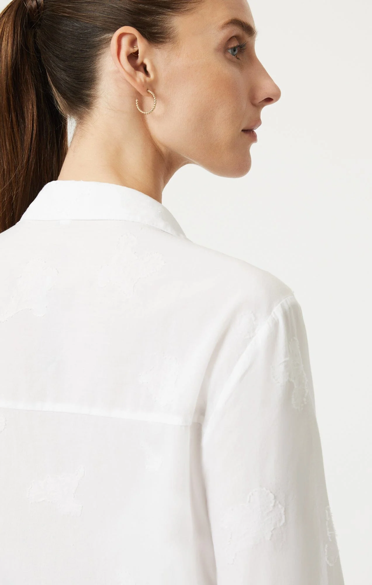 JACQUARD BUTTON-UP SHIRT IN ANTIQUE WHITE - Image 5