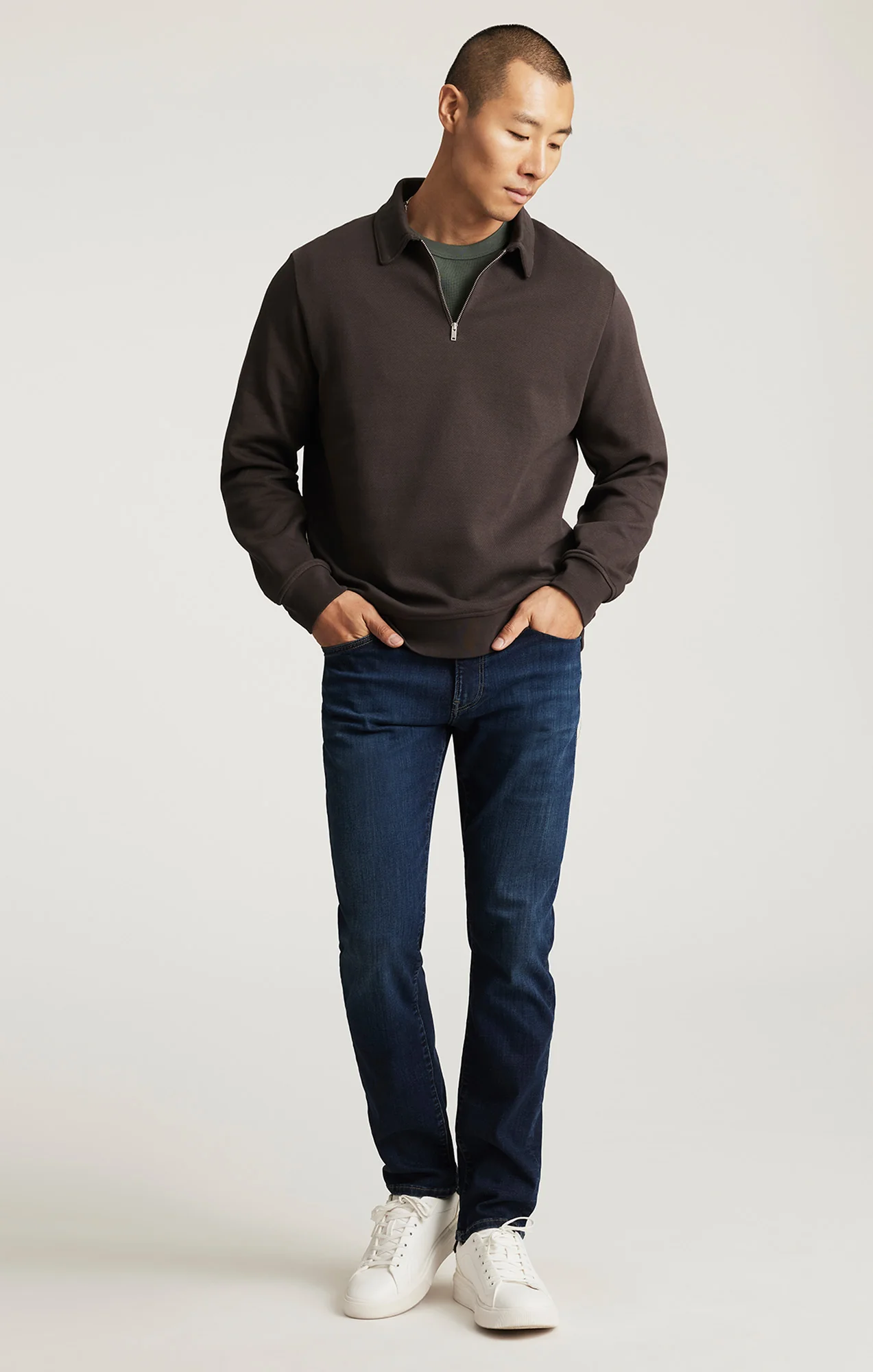 JAKE SLIM LEG IN MIDNIGHT BRUSHED FEATHER BLUE