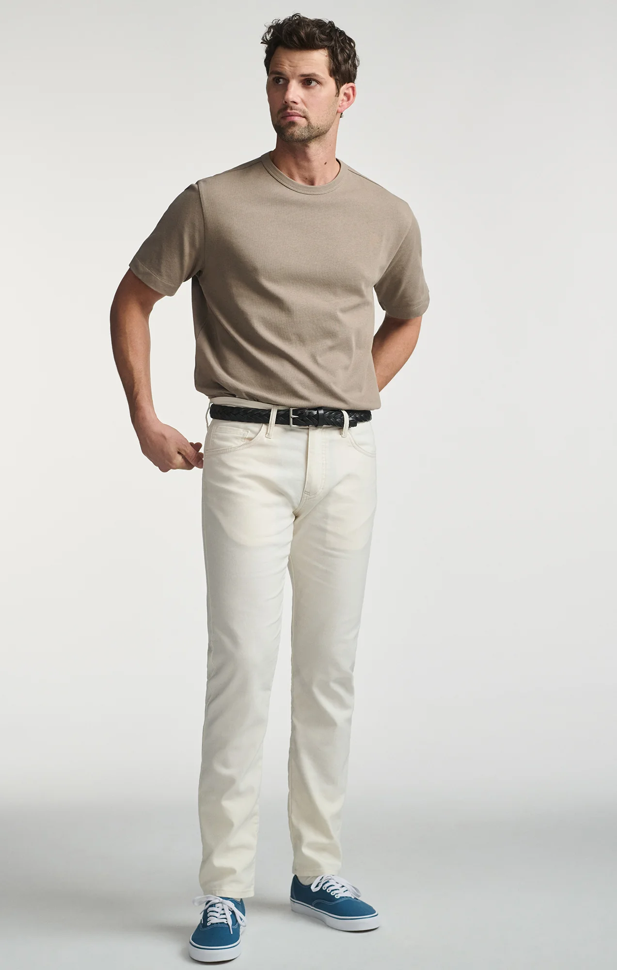 JAKE SLIM LEG IN OFF WHITE LINEN