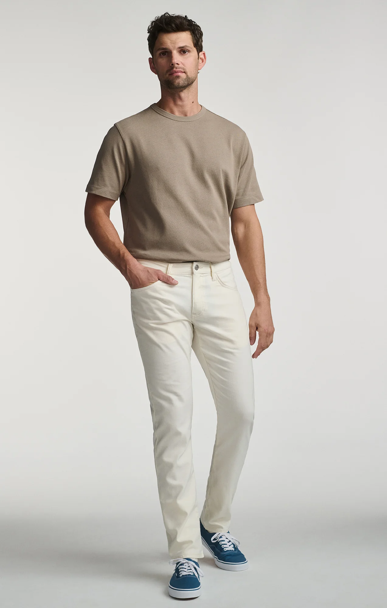 JAKE SLIM LEG IN OFF WHITE LINEN - Image 3