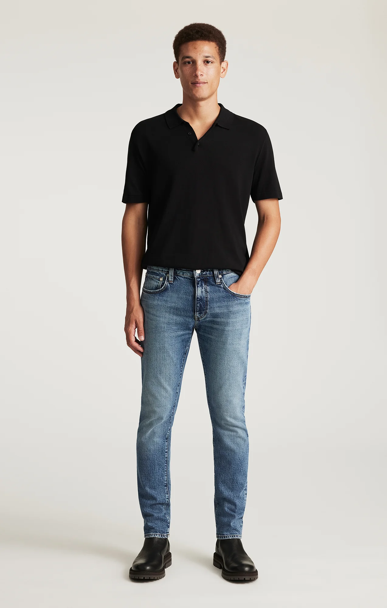 JAKE SLIM LEG IN USED BRUSHED CLASSIC BLUE
