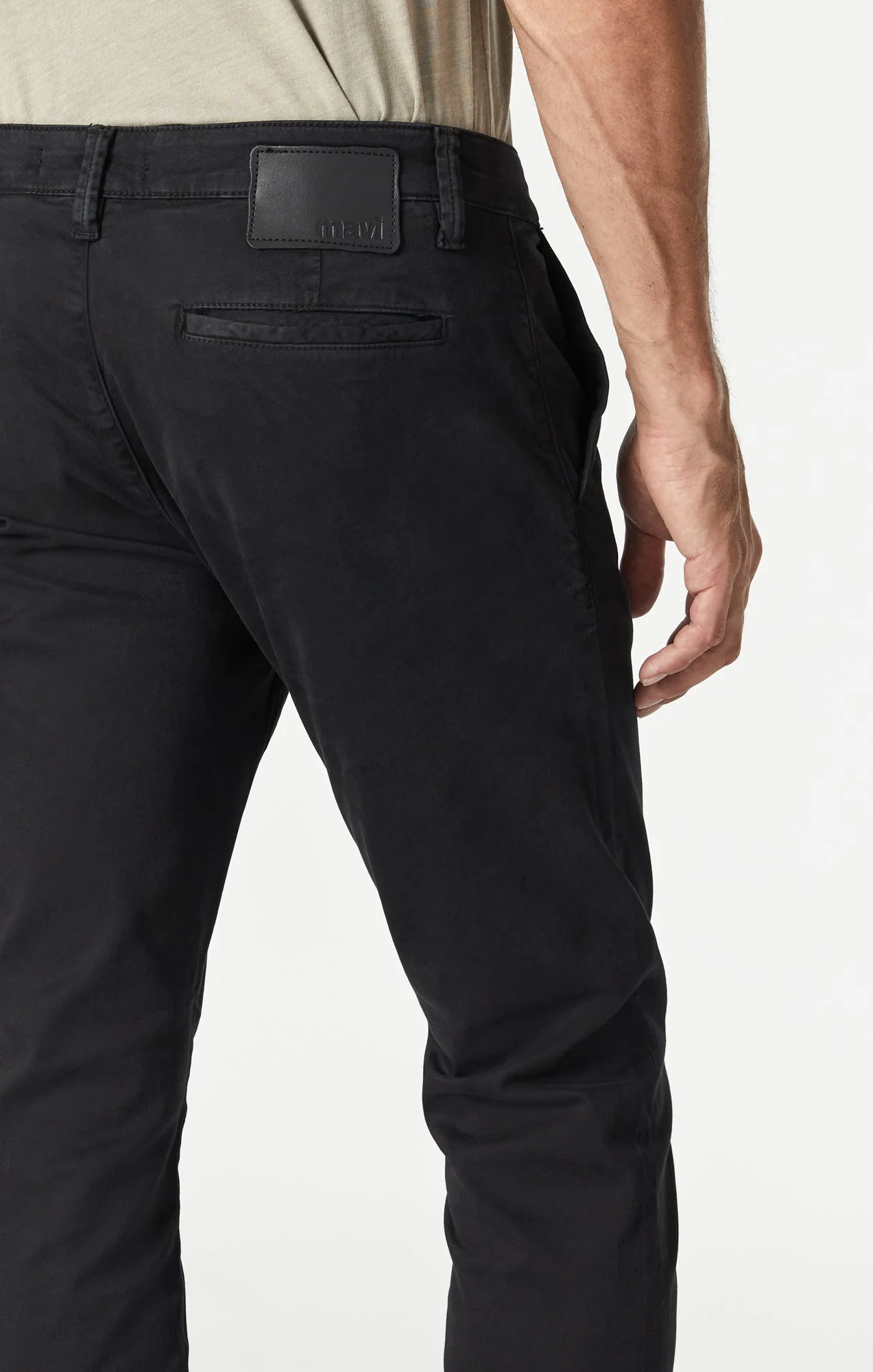 JOHNNY SLIM CHINO IN BLACK SATEEN TWILL - Image 3
