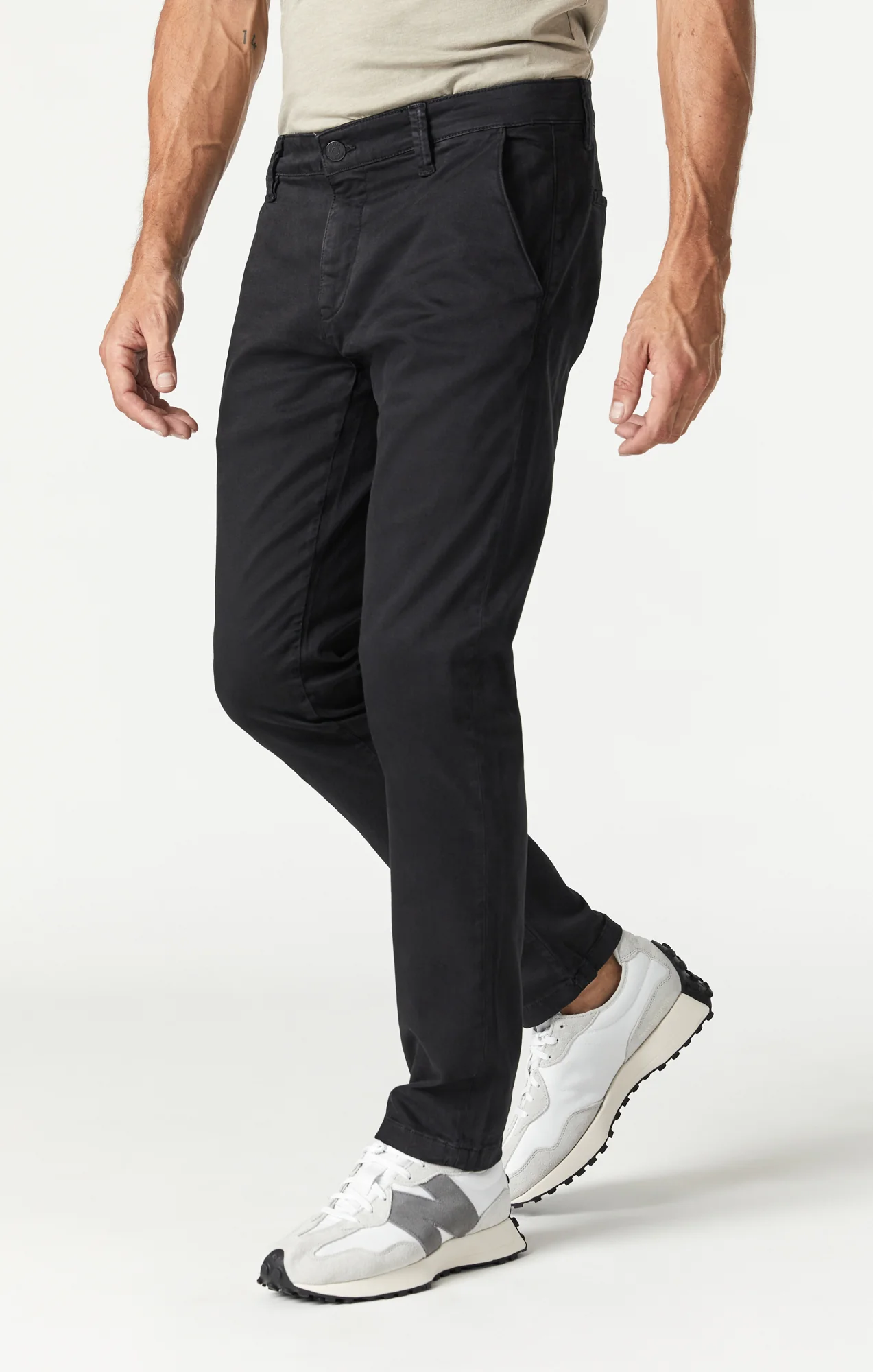 JOHNNY SLIM CHINO IN BLACK SATEEN TWILL - Image 5