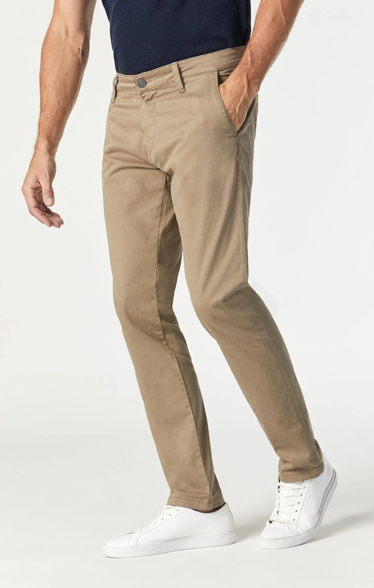JOHNNY SLIM LEG CHINO IN BRITISH KHAKI TWILL - Image 3