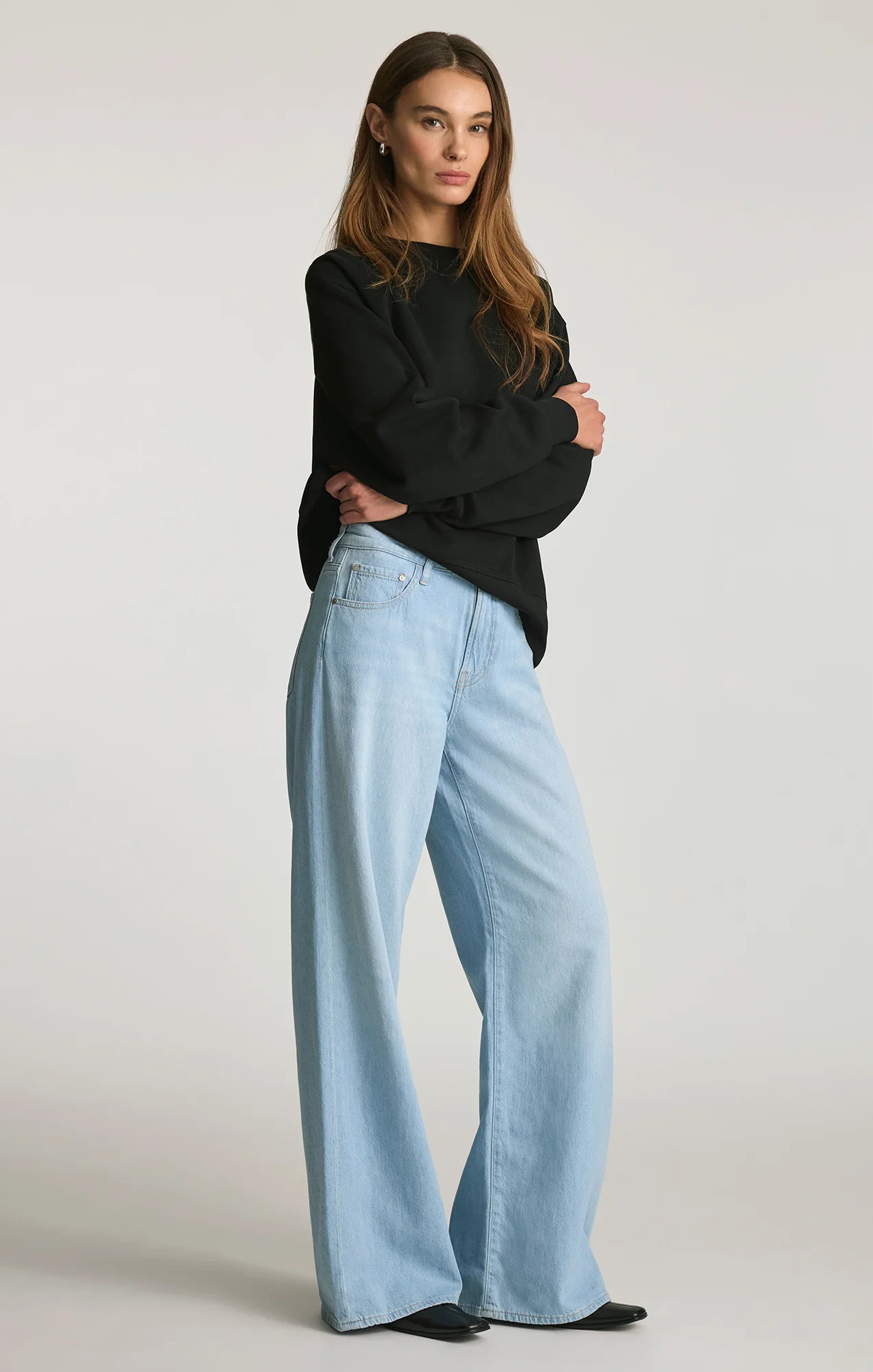JOY WIDE LEG IN LIGHT LINEN DENIM - Image 4