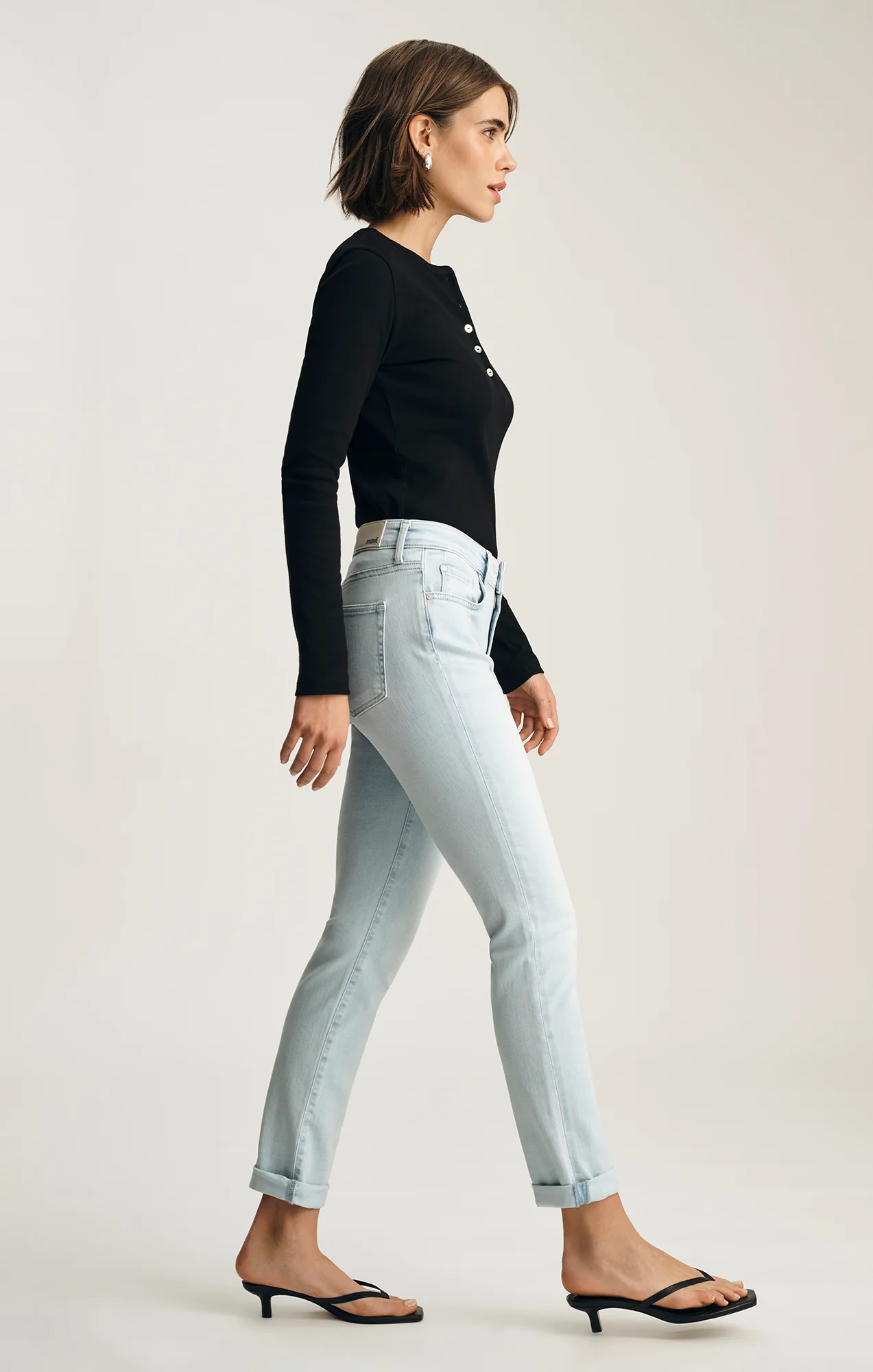 KATHLEEN SLIM BOYFRIEND IN BLEACHED FEATHER BLUE - Image 2