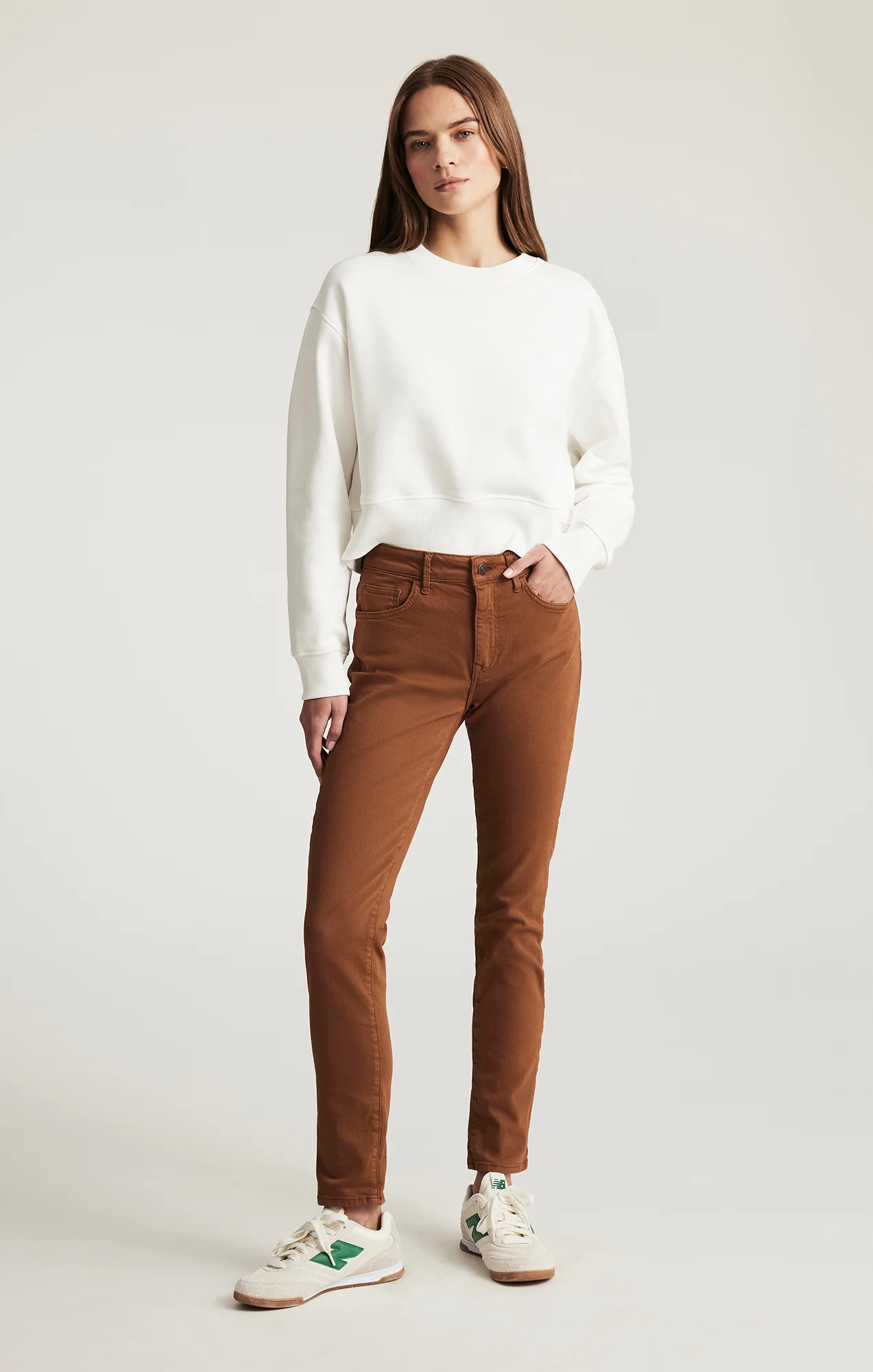 KATHLEEN SLIM BOYFRIEND IN CAMEL FLEX BLUE