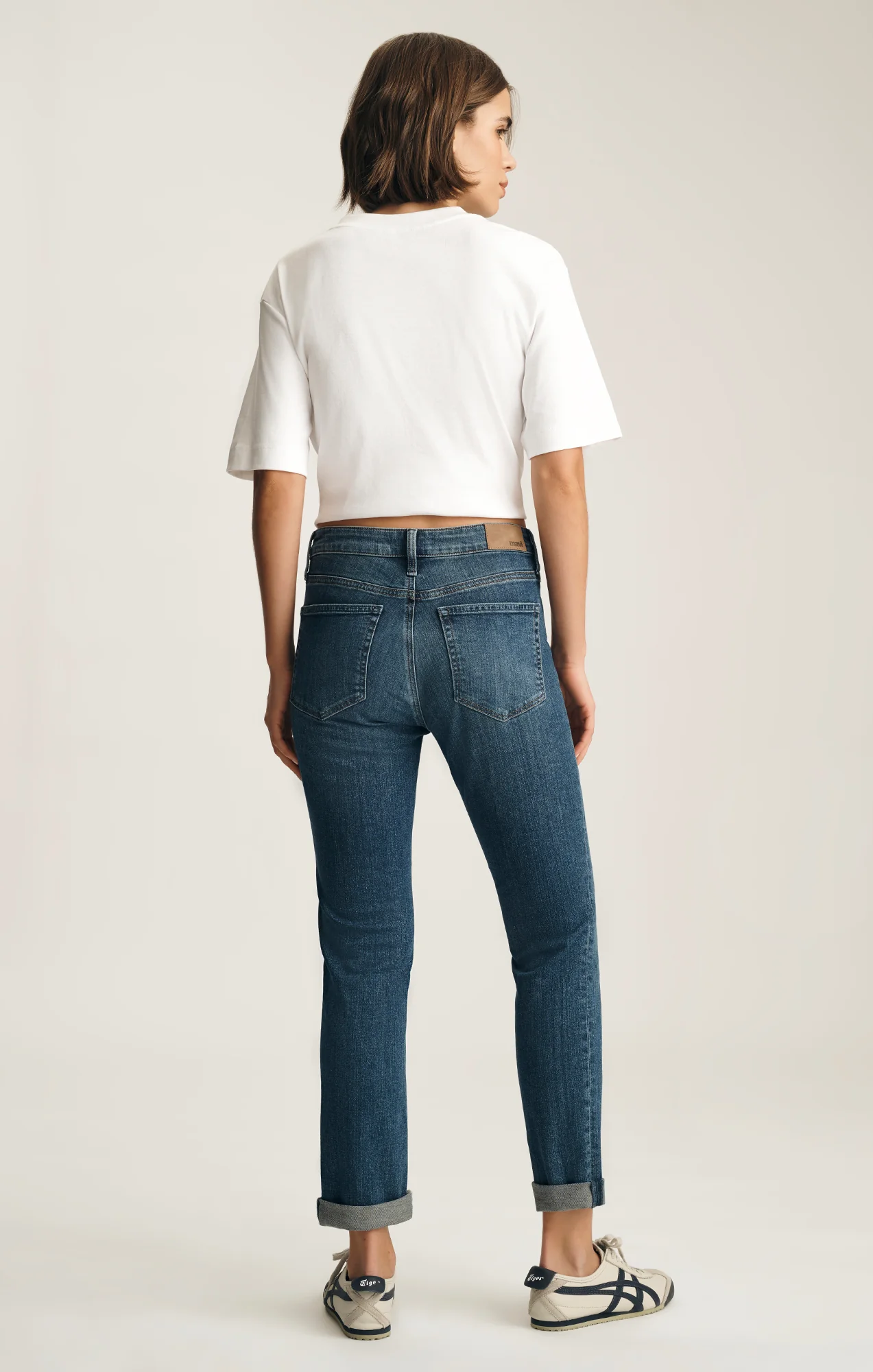 KATHLEEN SLIM BOYFRIEND IN DARK BRUSHED FLEX BLUE - Image 3
