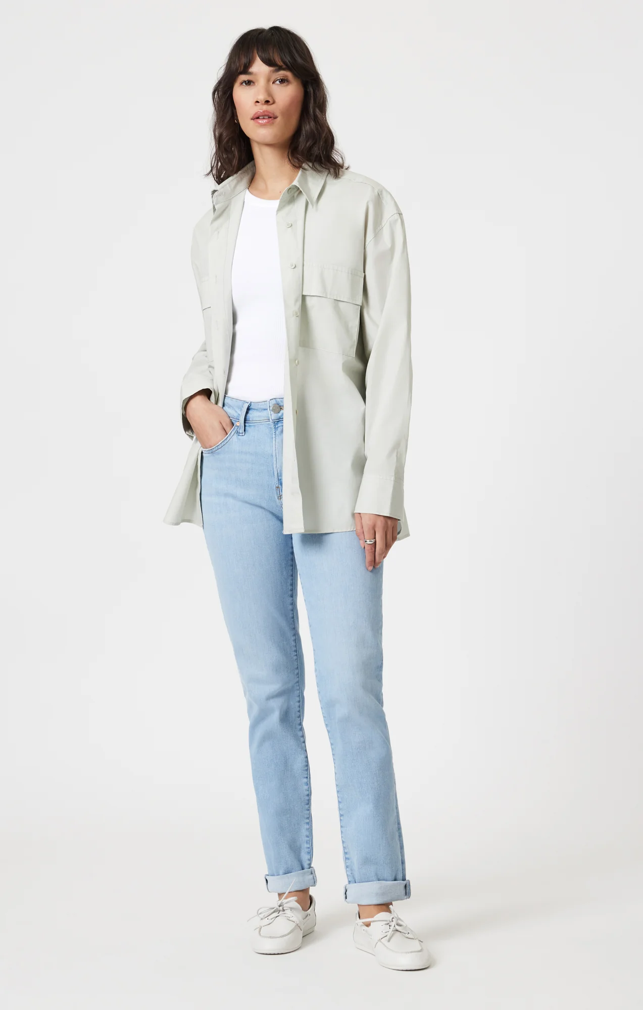 KATHLEEN SLIM BOYFRIEND IN LIGHT BLUE FLEX BLUE