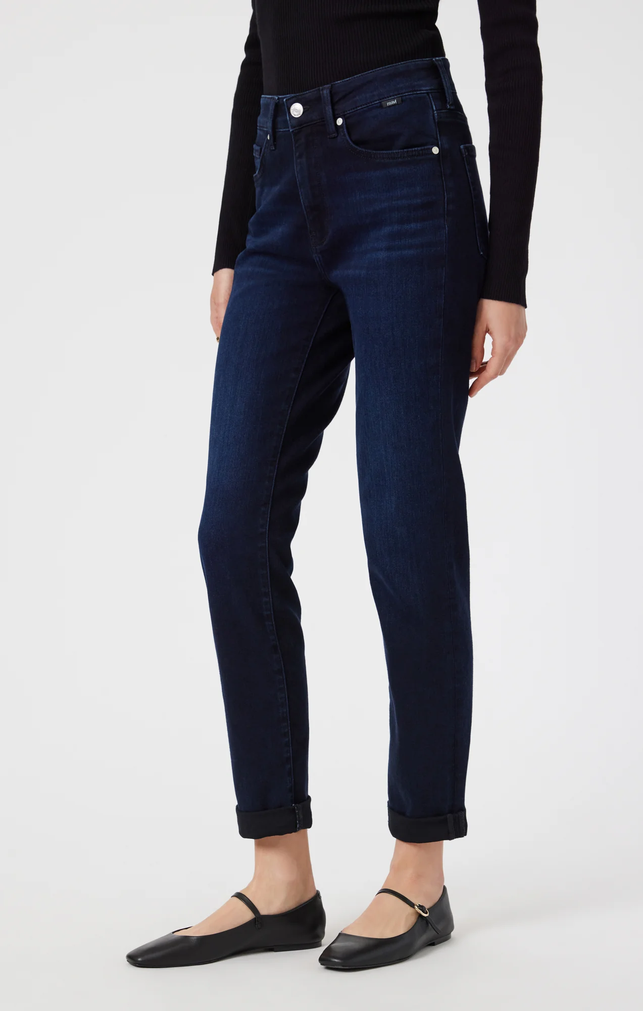 KATHLEEN SLIM BOYFRIEND IN MIDNIGHT FEATHER BLUE - Image 3