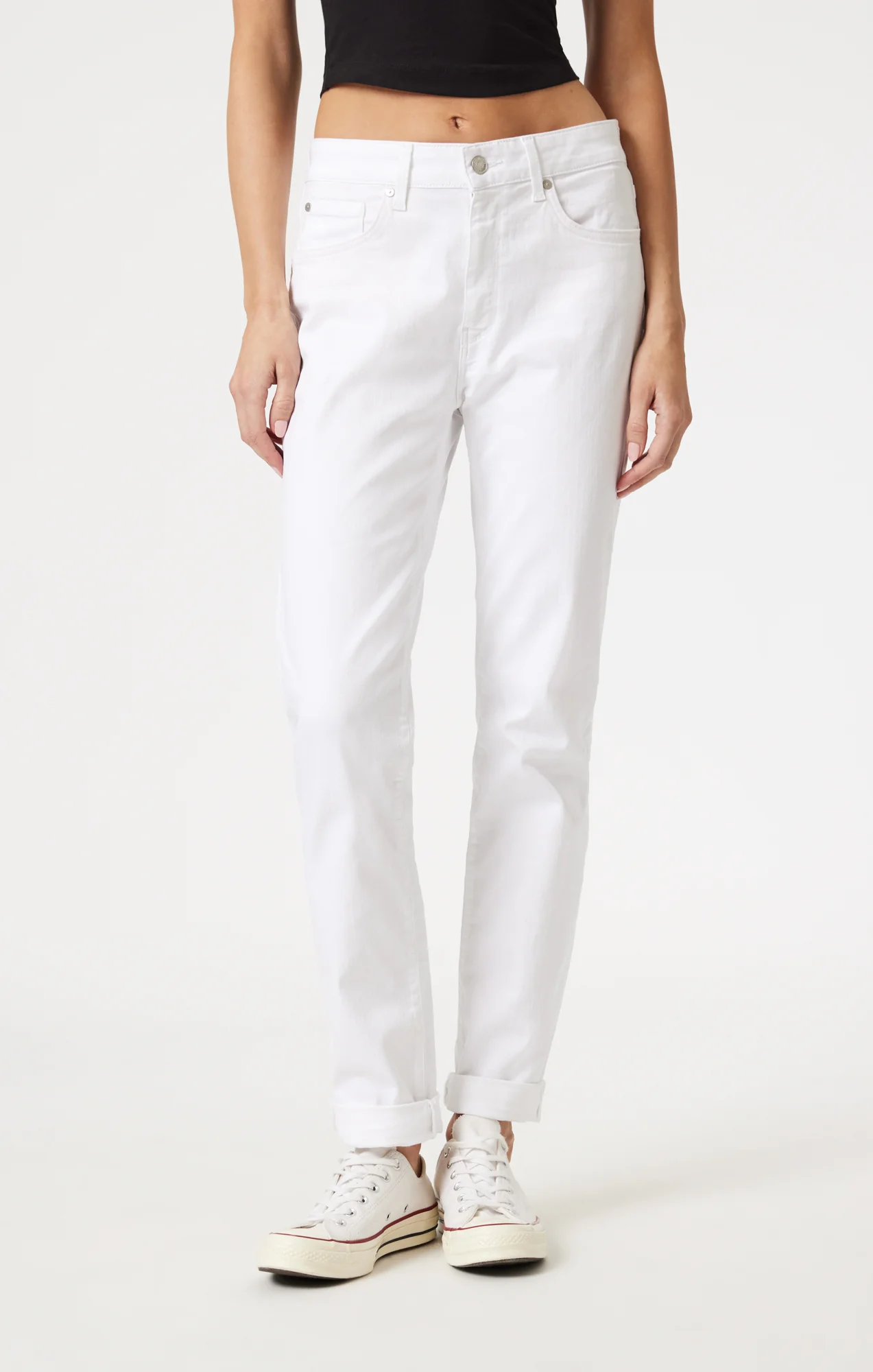 KATHLEEN SLIM BOYFRIEND IN WHITE FEATHER BLUE - Image 3