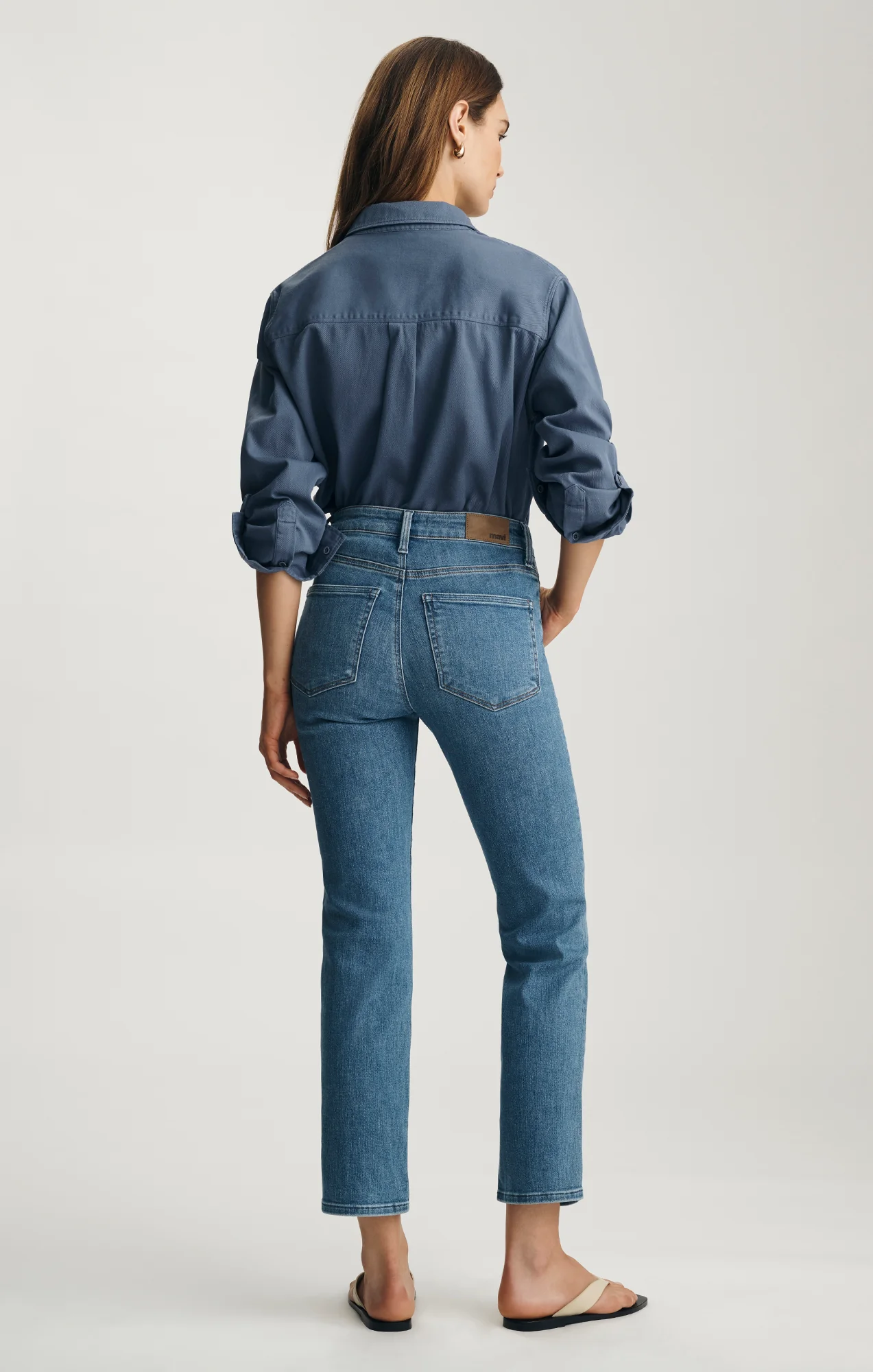 KENDRA STRAIGHT LEG IN MID BRUSHED FLEX BLUE - Image 2
