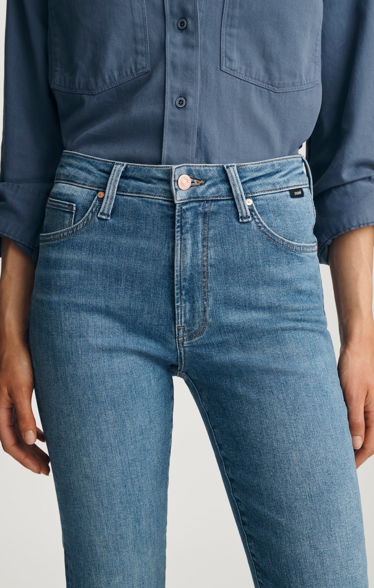 KENDRA STRAIGHT LEG IN MID BRUSHED FLEX BLUE - Image 5