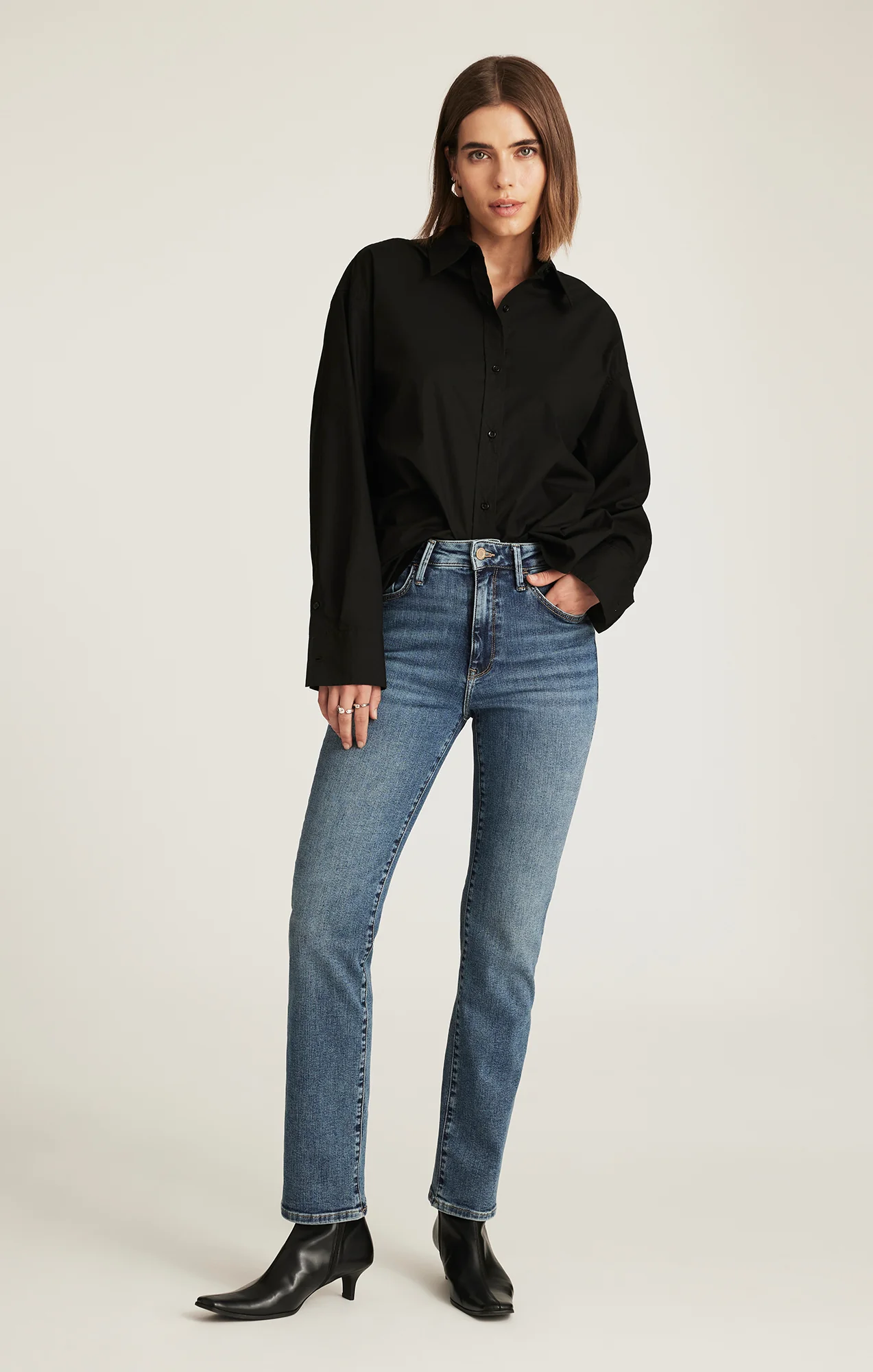 KENDRA STRAIGHT LEG IN MID BRUSHED GOLD PREMIUM