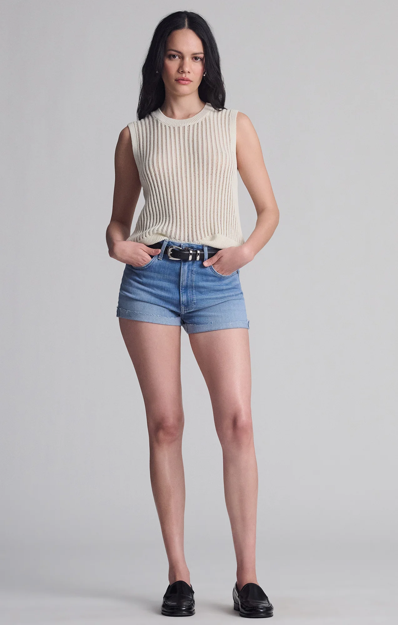 SLEEVELESS KNIT TOP IN COCONUT MILK - Image 2