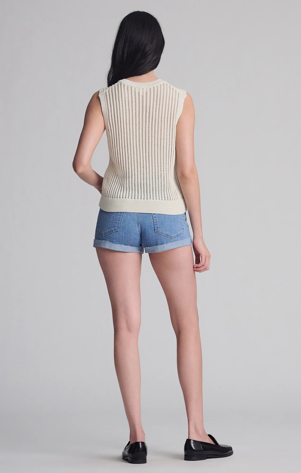 SLEEVELESS KNIT TOP IN COCONUT MILK - Image 6
