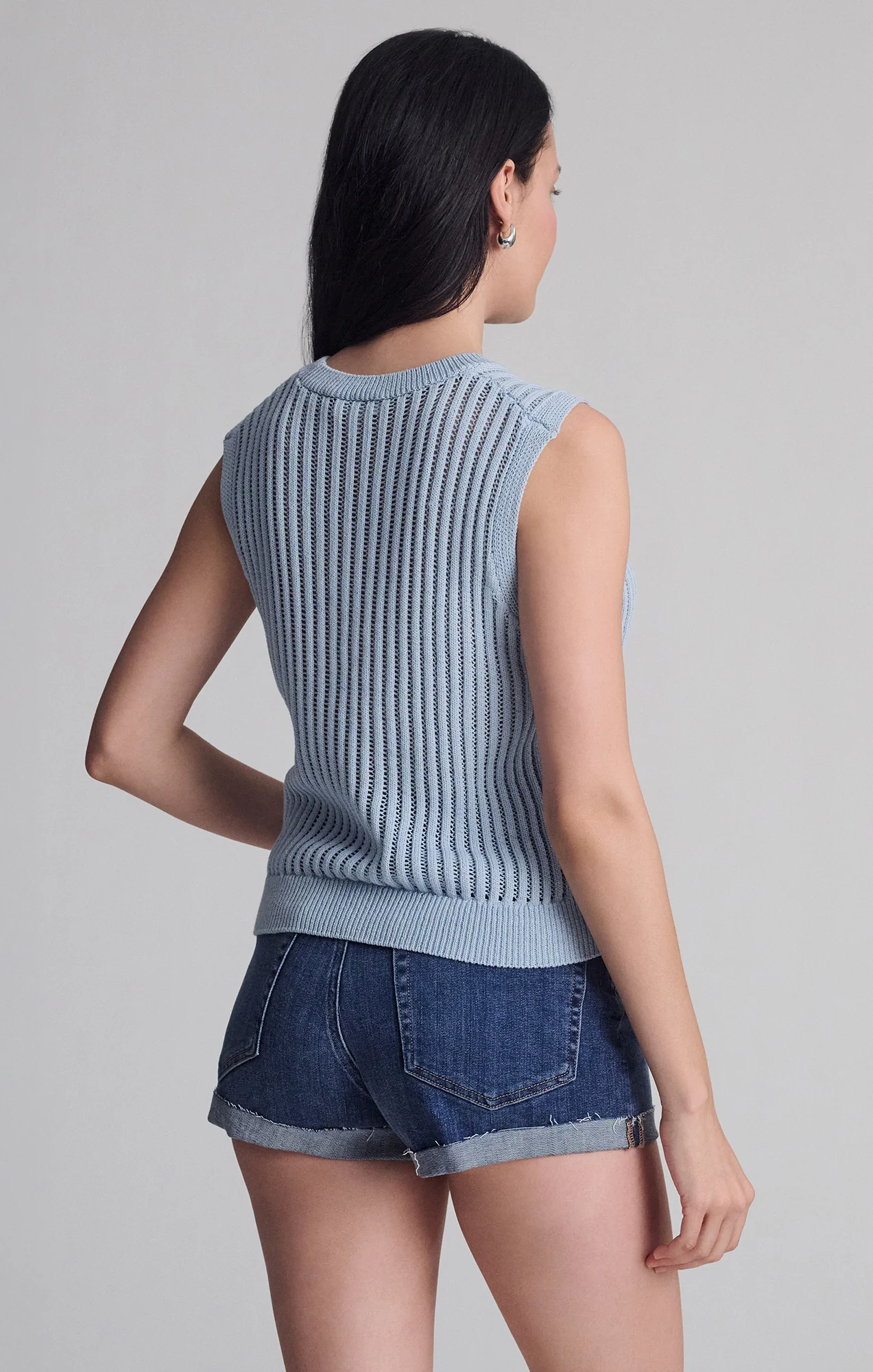 SLEEVELESS KNIT TOP IN NIAGARA MIST - Image 2