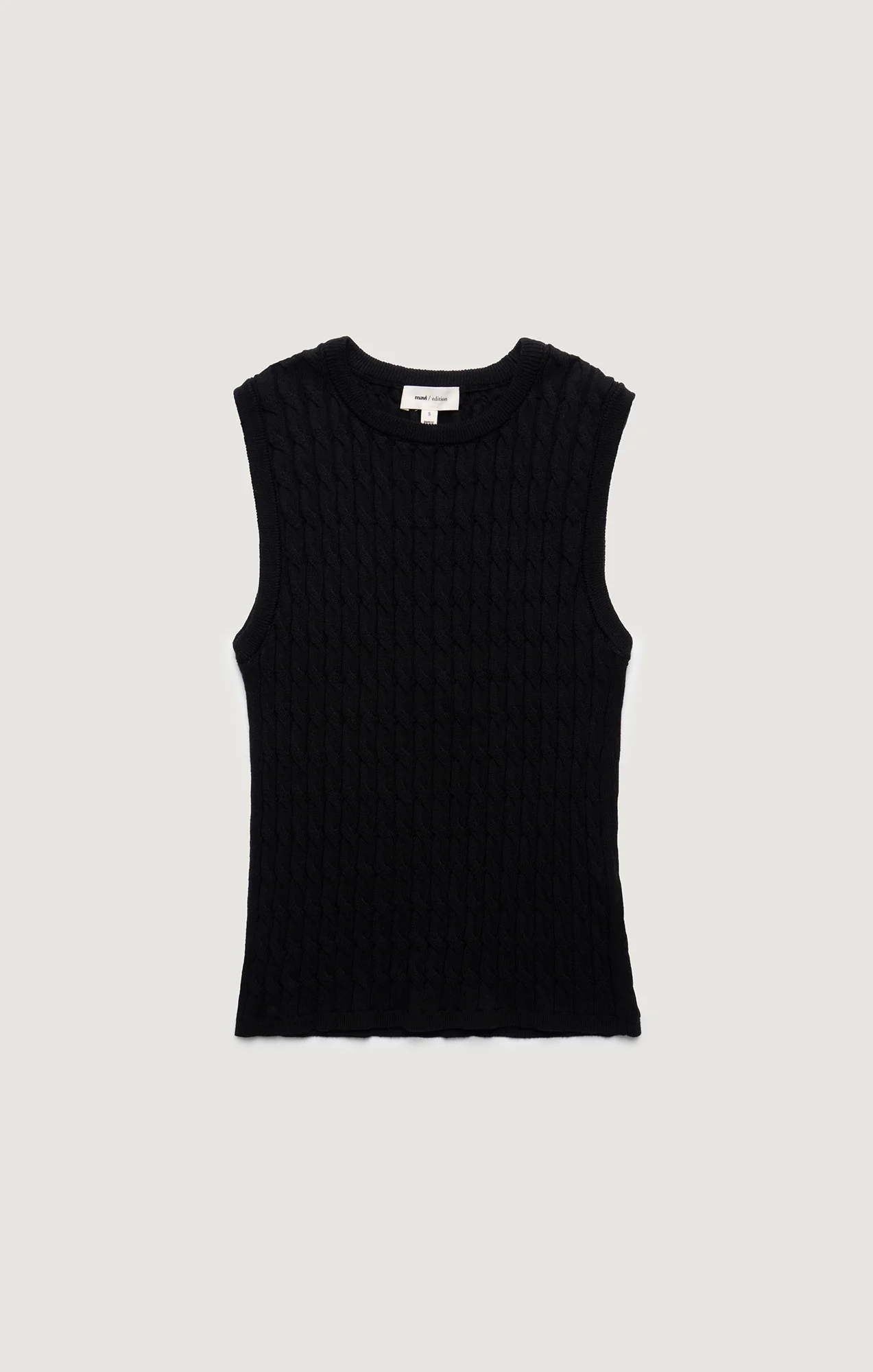 EDITION CABLE-KNIT SWEATER VEST IN BLACK - Image 6