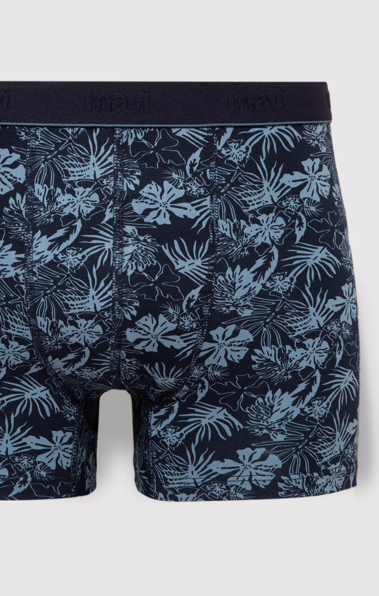 LEAF PRINT BOXER BRIEFS IN NAVY - Image 2