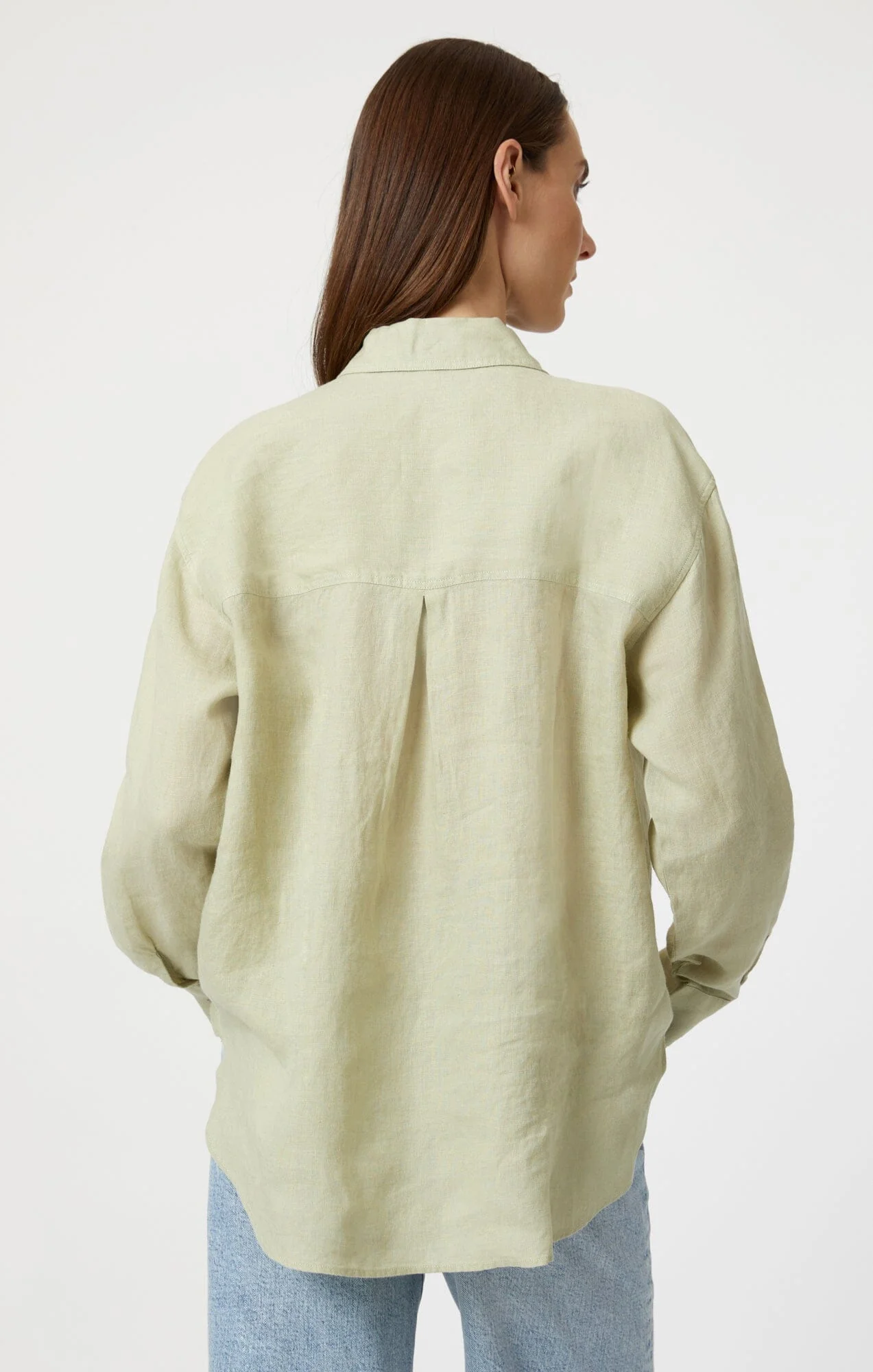 LINEN BUTTON-UP SHIRT IN LINT - Image 3