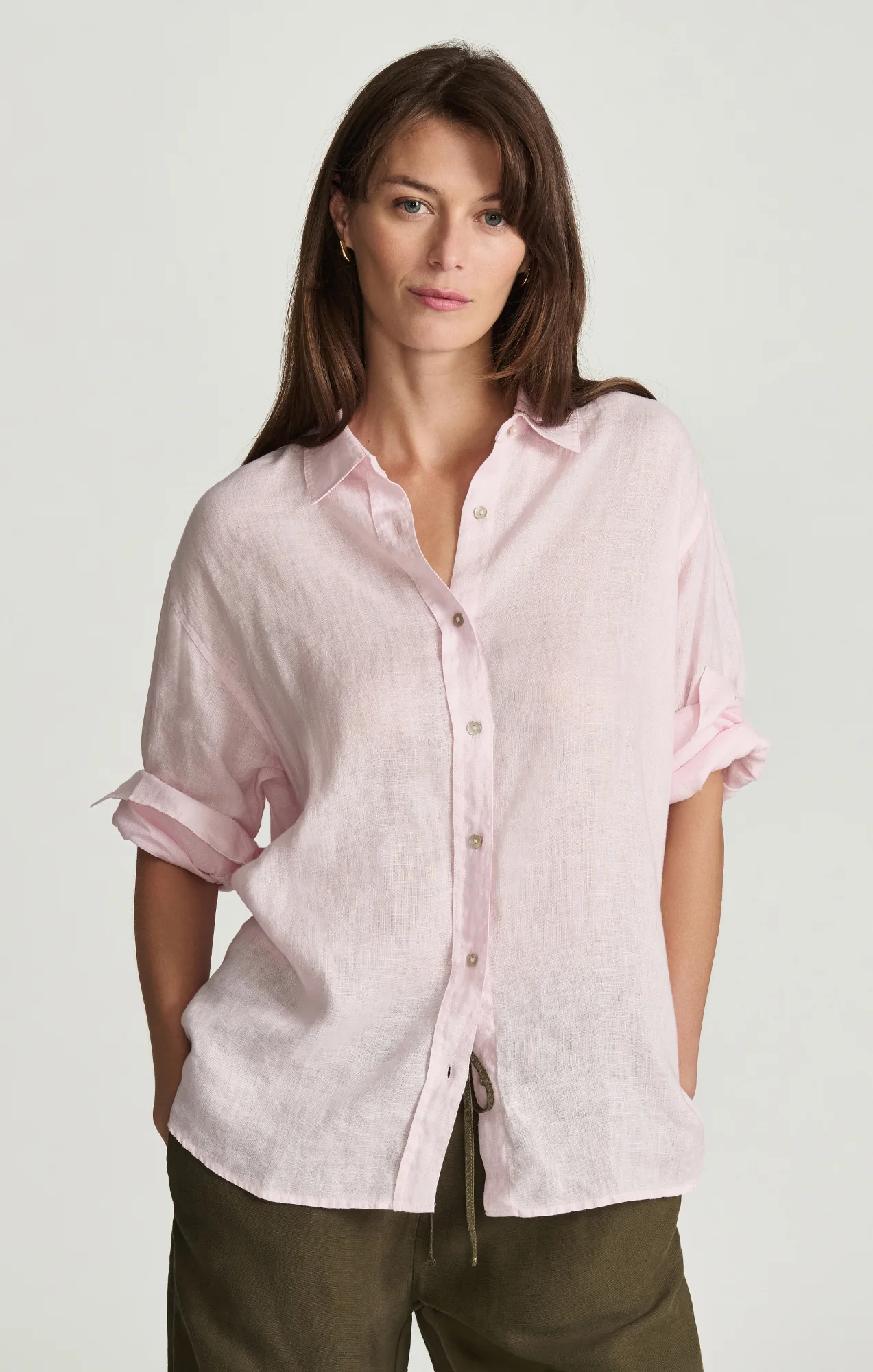 LINEN BUTTON-UP SHIRT IN TENDER TOUCH
