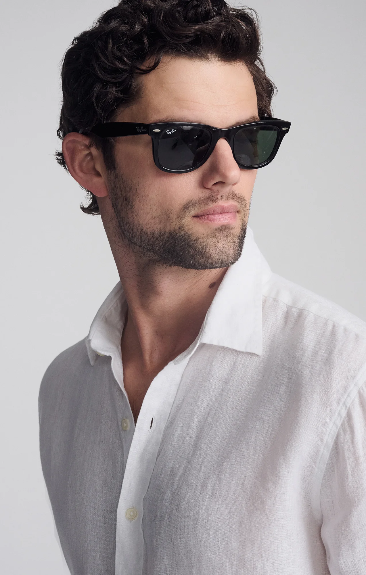 LINEN LONG SLEEVE BUTTON-UP SHIRT IN WHITE - Image 5
