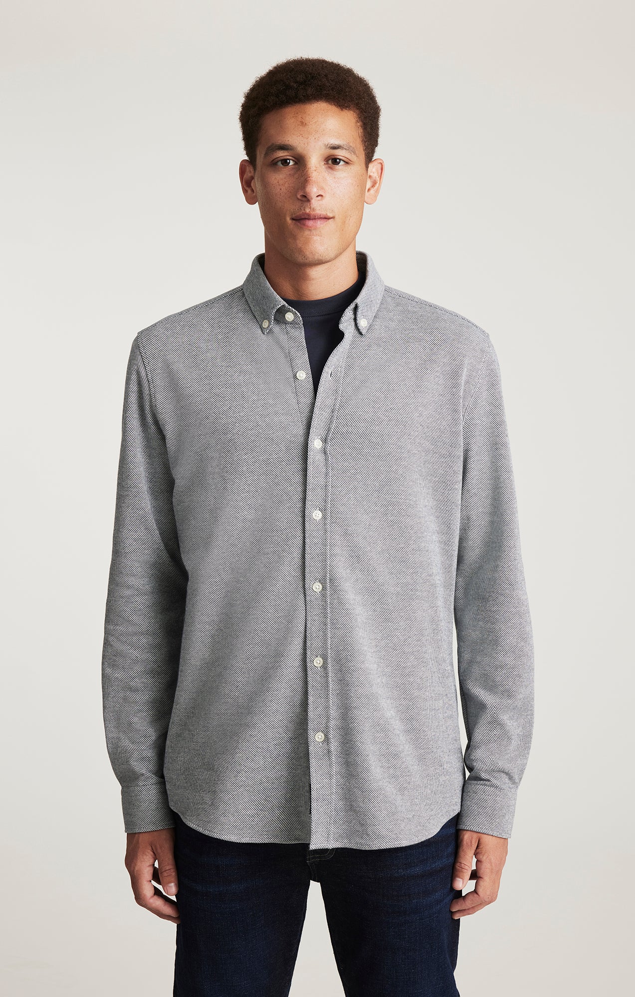 LONG SLEEVE BUTTON-DOWN SHIRT IN TOTAL ECLIPSE