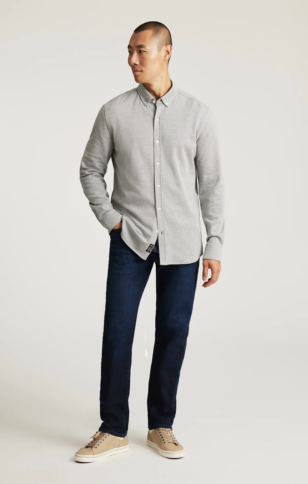 LONG SLEEVE BUTTON-DOWN SHIRT IN URBAN CHIC - Image 4