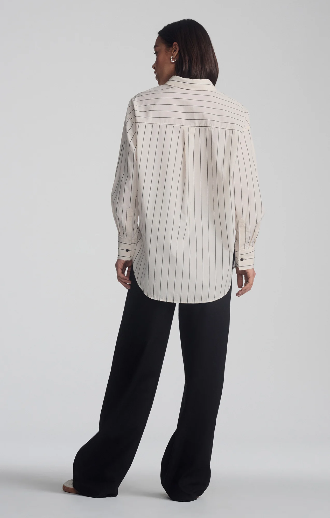 LONG SLEEVE BUTTON-UP SHIRT IN ANTRASIT STRIPE - Image 8