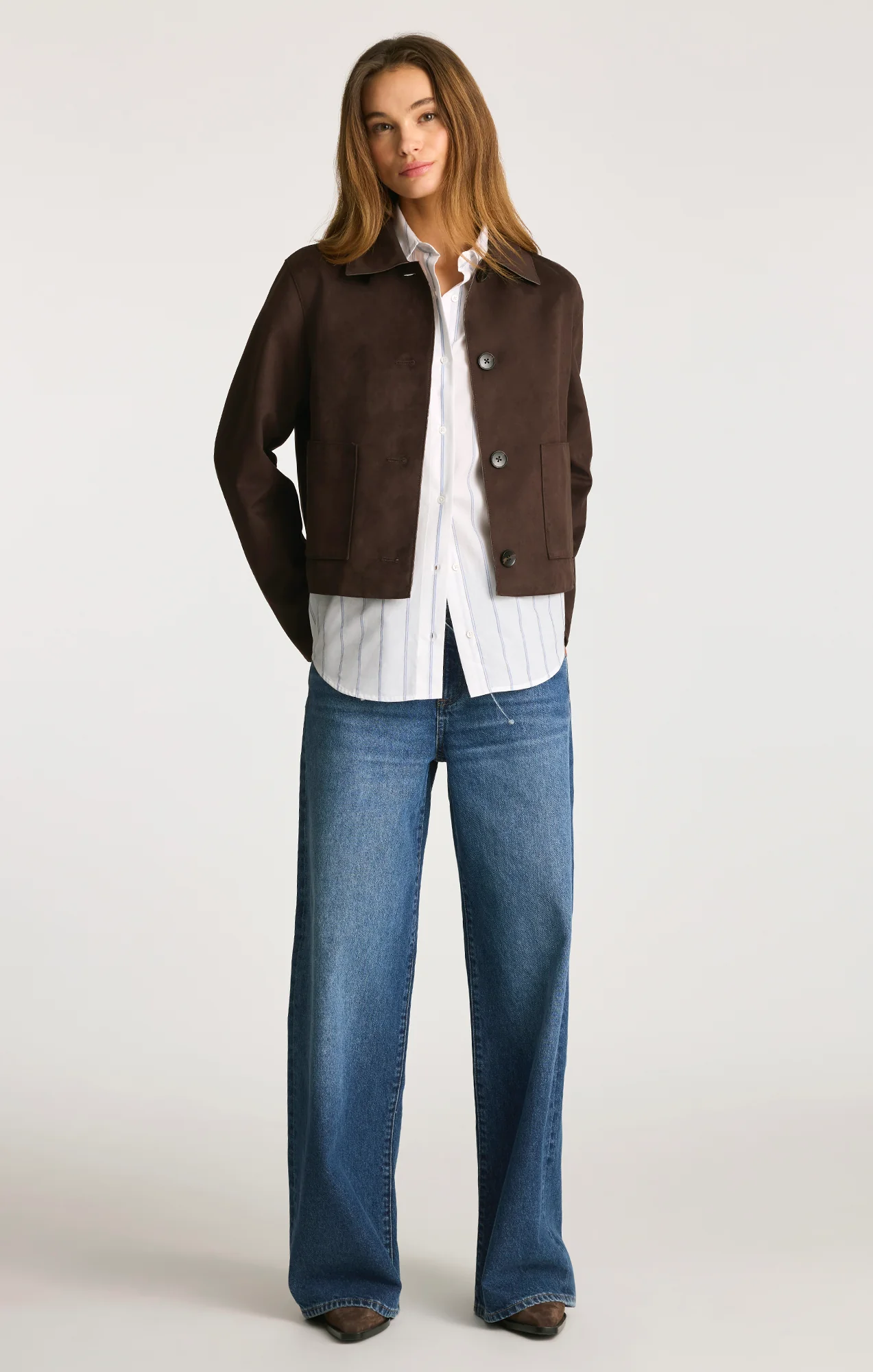 LONG SLEEVE BUTTON-UP SHIRT IN BLUE STRIPED - Image 5