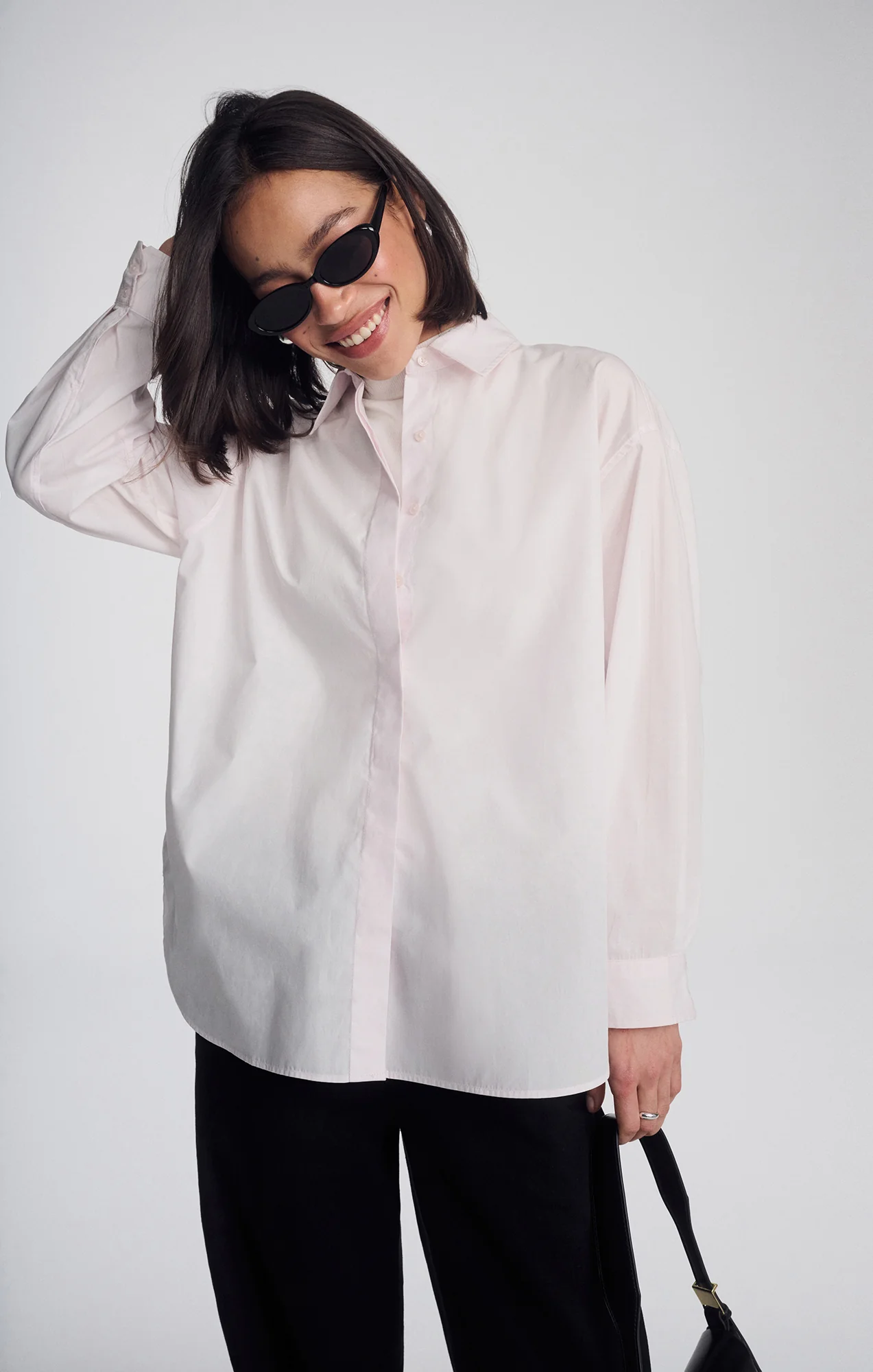 LONG SLEEVE BUTTON-UP SHIRT IN SHRINKING VIOLET