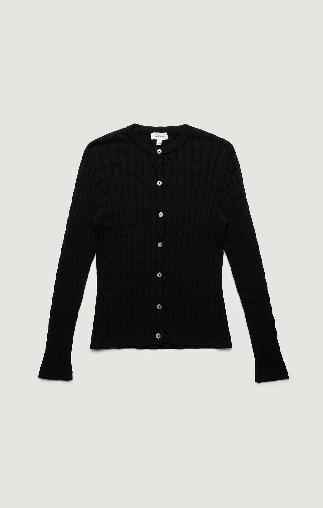 EDITION CABLE-KNIT CARDIGAN IN BLACK - Image 6