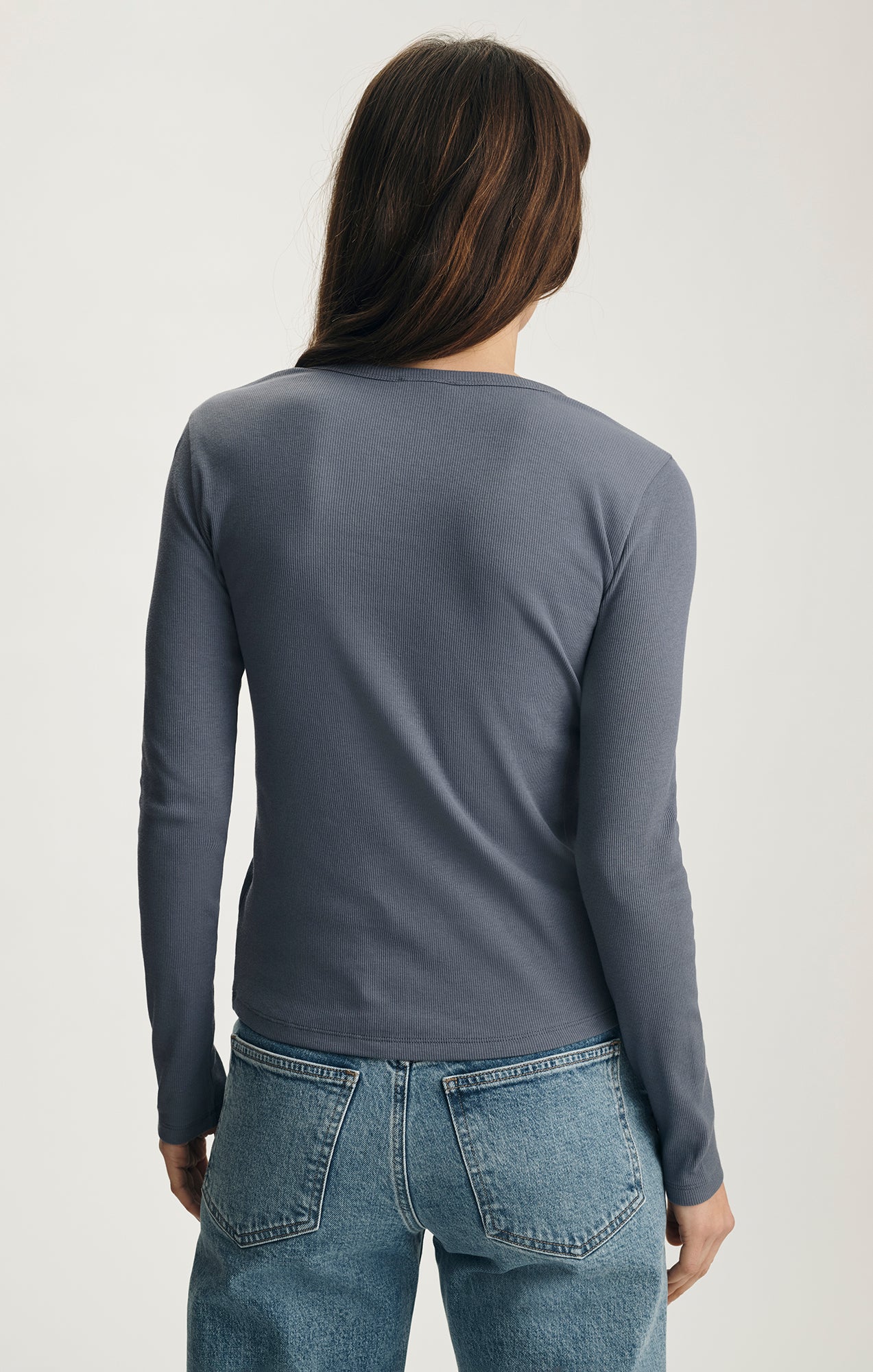 LONG SLEEVE HENLEY T-SHIRT IN GRISAILLE - Image 2