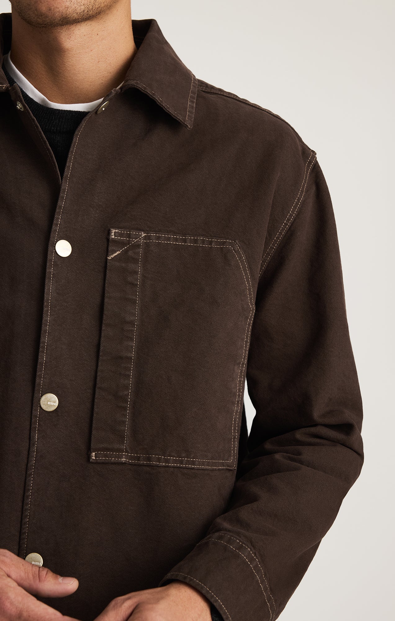 ONE POCKET OVERSHIRT IN AFTER DARK - Image 4