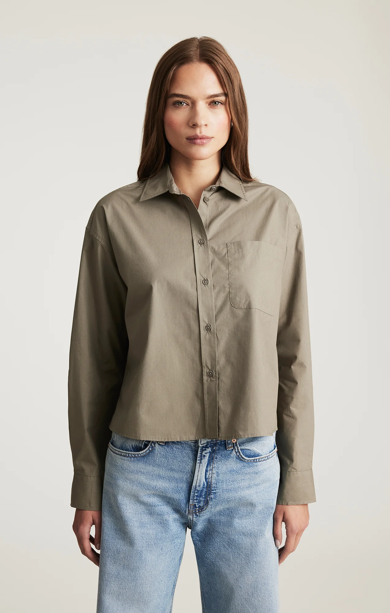 ONE POCKET BUTTON-UP SHIRT IN KHAKI