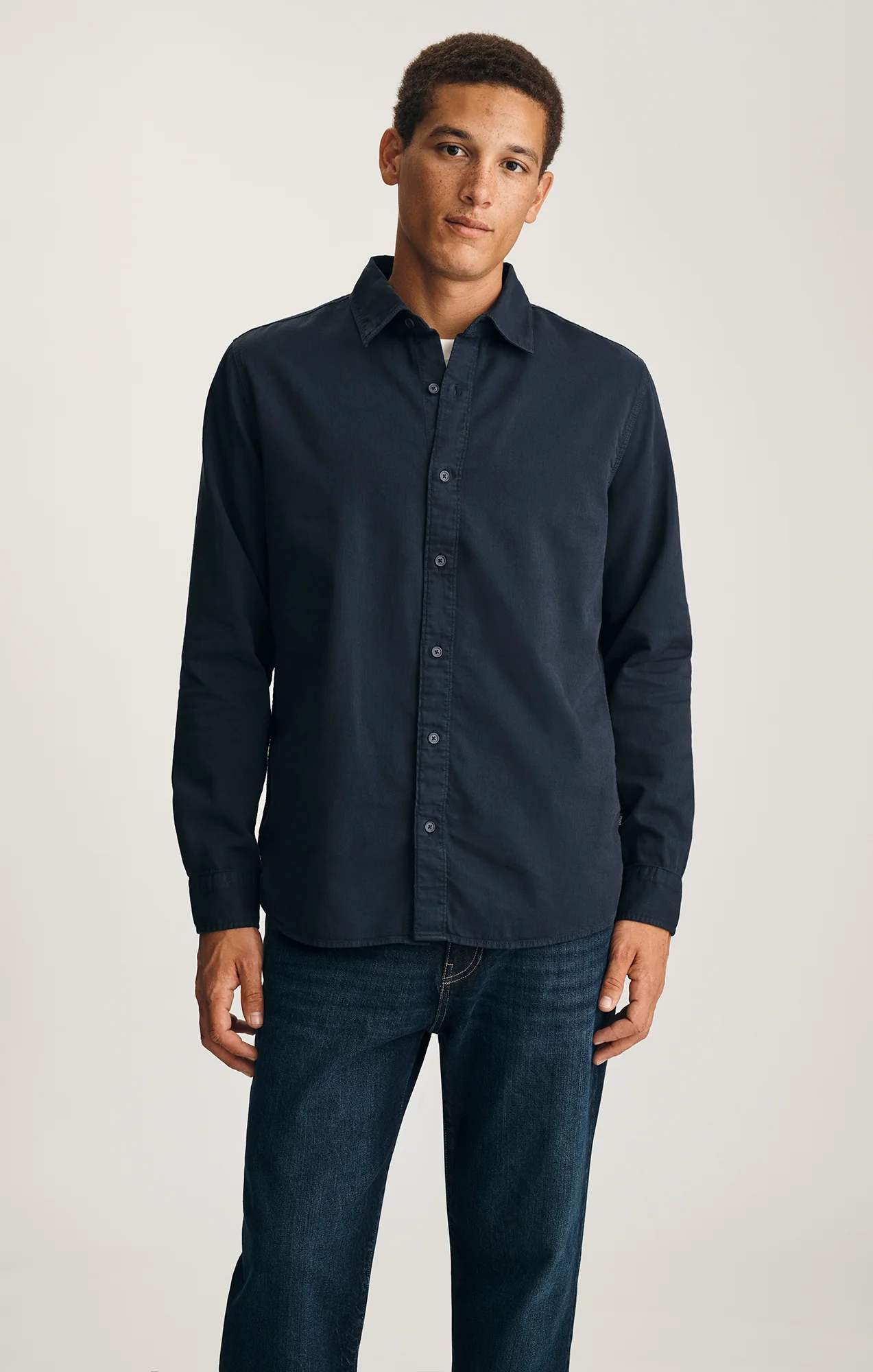 LONG SLEEVE BUTTON-UP SHIRT IN OUTER SPACE