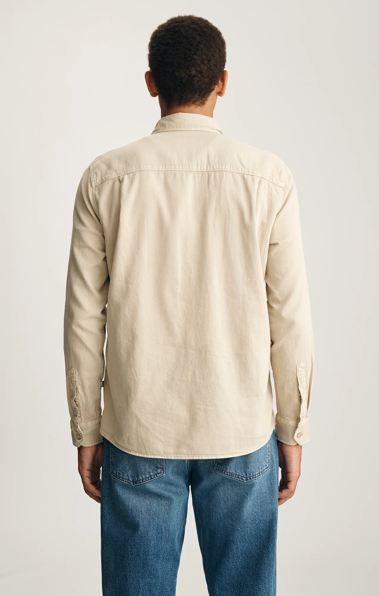 LONG SLEEVE BUTTON-UP SHIRT IN PEYOTE - Image 3